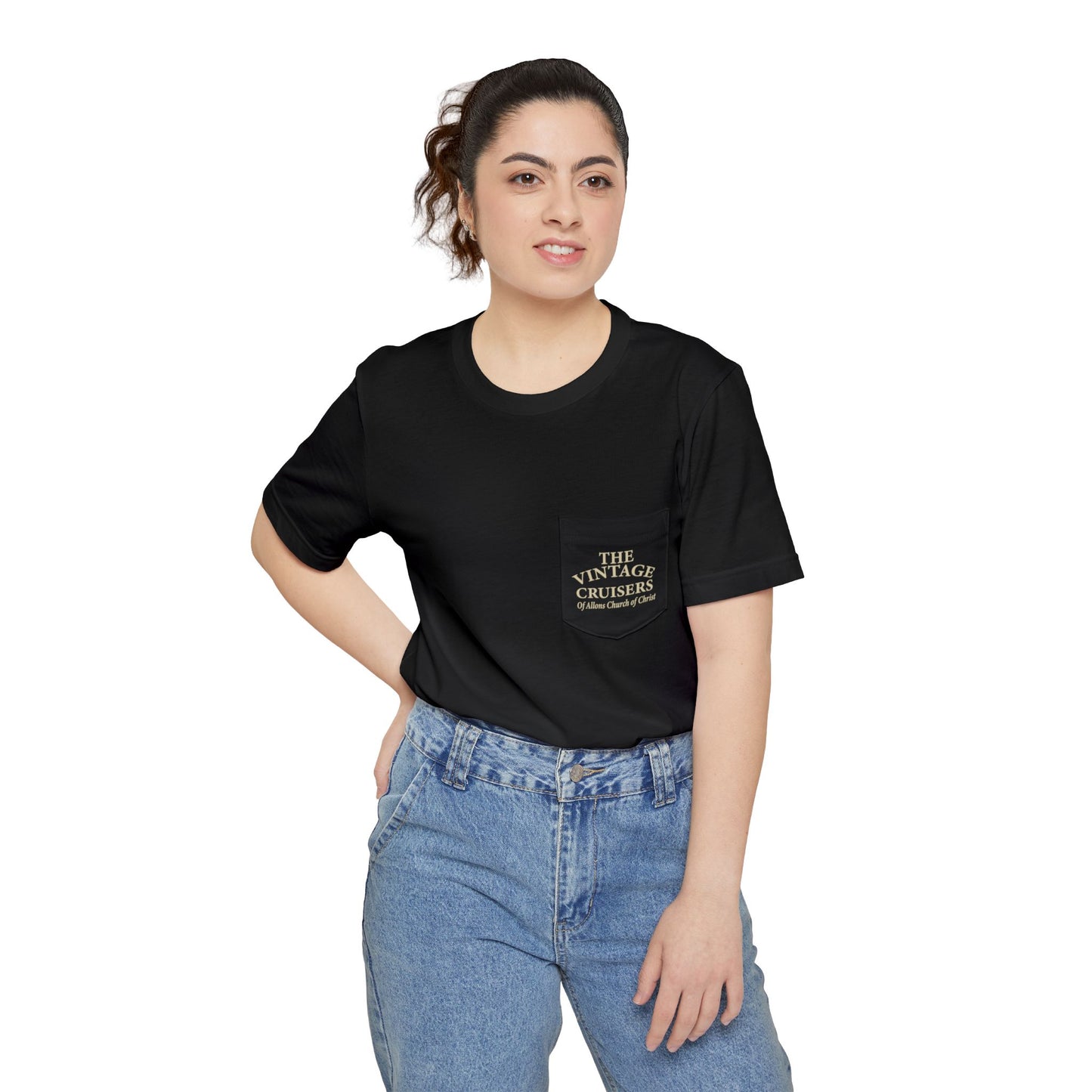 Retro Allons Church of Christ Pocket T-shirt