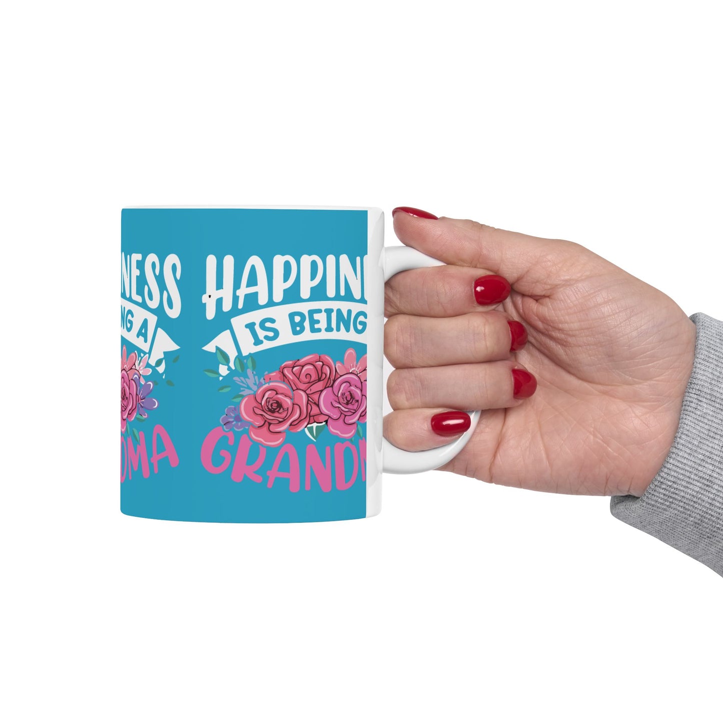 Floral Grandma Mug - Happiness is Being a Grandma - Perfect Gift for Mother's Day