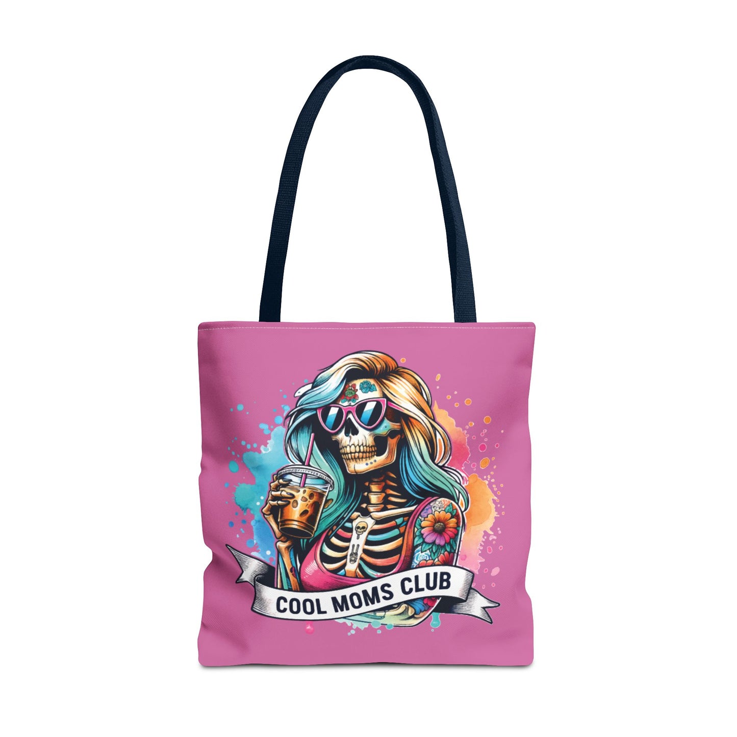 Cool Moms Club Tote Bag, Fun Tote, Sisterhood Gift, Beach Bag, Halloween Accessory, Colorful Shoulder Bag