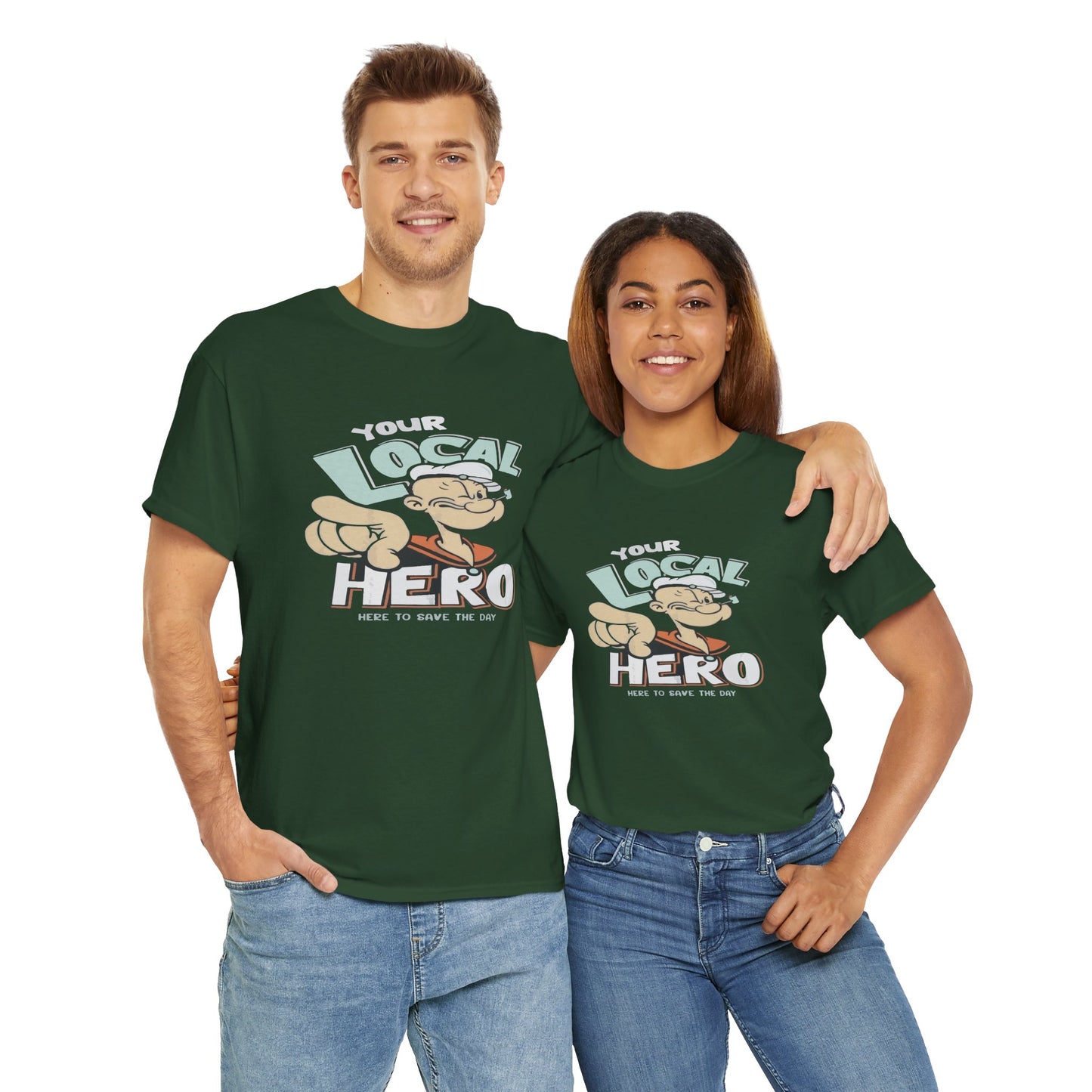 Local Hero Unisex Heavy Cotton Tee | Cool Graphic Tee for Everyday Wear, Gift for Friends, Casual Style, Birthday Gift, Gift for Heroes