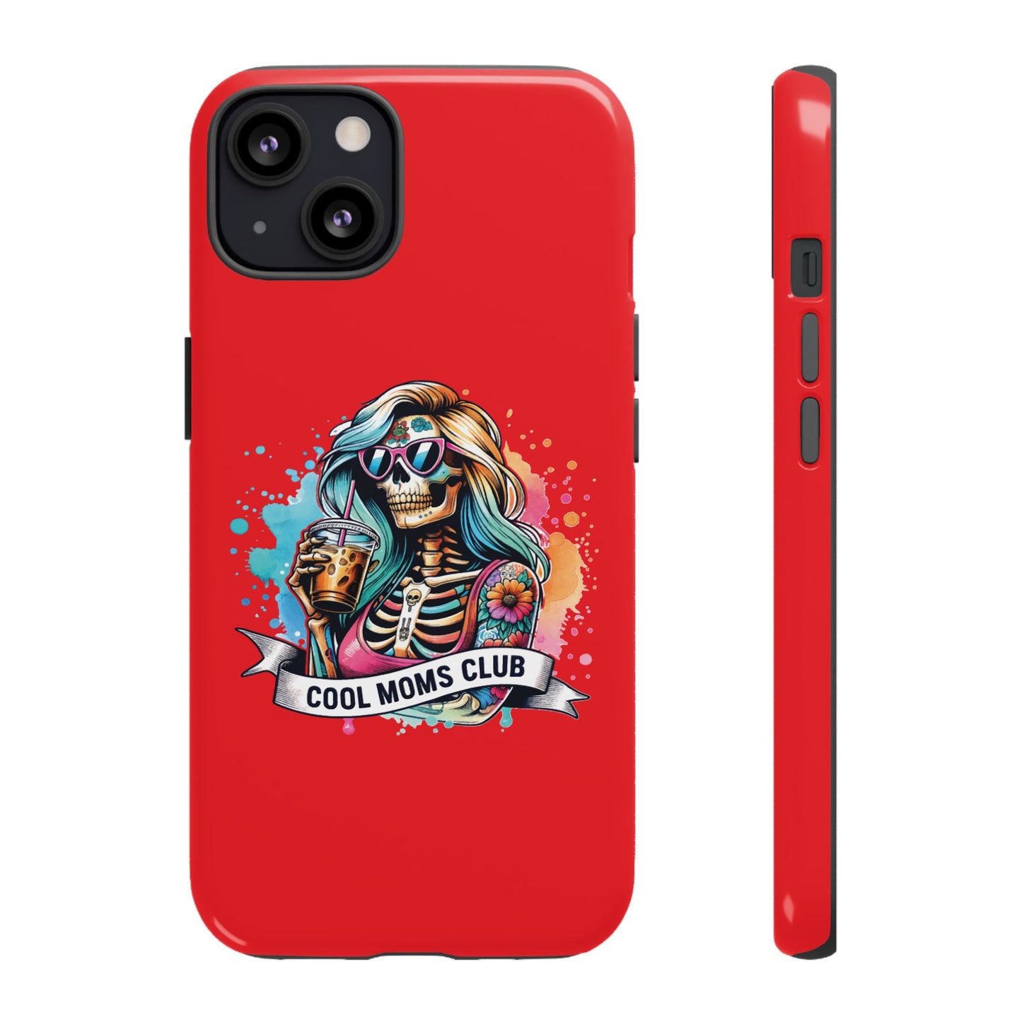 Cool Moms Club Phone Case - Tough Cases, Funky Phone Cover, Gift for Moms, Skeleton Design, Trendy Tech Accessories