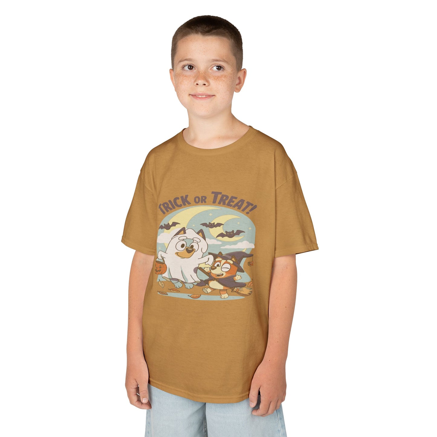 Kids Halloween T-Shirt, Trick or Treat Tee, Fun Ghost & Owl Shirt, Spooky Season Apparel, Cute Costume Top for Kids