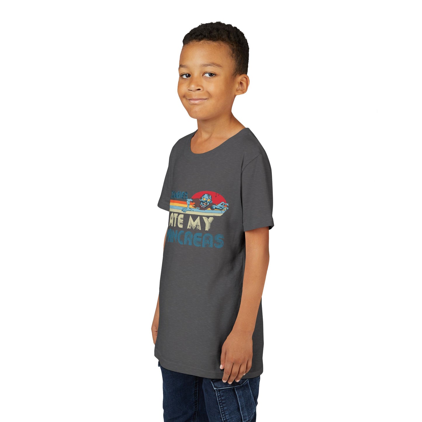 Youth Zombie Tee, Cute Graphic T-Shirt for Kids, Fun Short Sleeve Top, Halloween Costume, Gift for Little Horror Fans