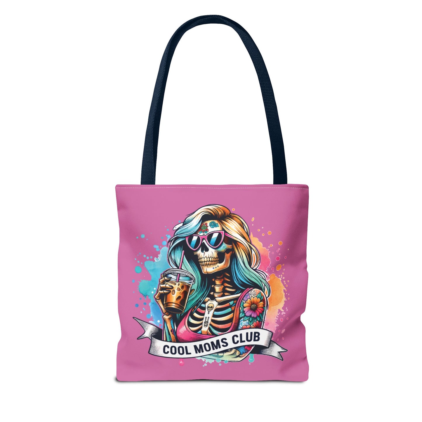 Cool Moms Club Tote Bag, Fun Tote, Sisterhood Gift, Beach Bag, Halloween Accessory, Colorful Shoulder Bag