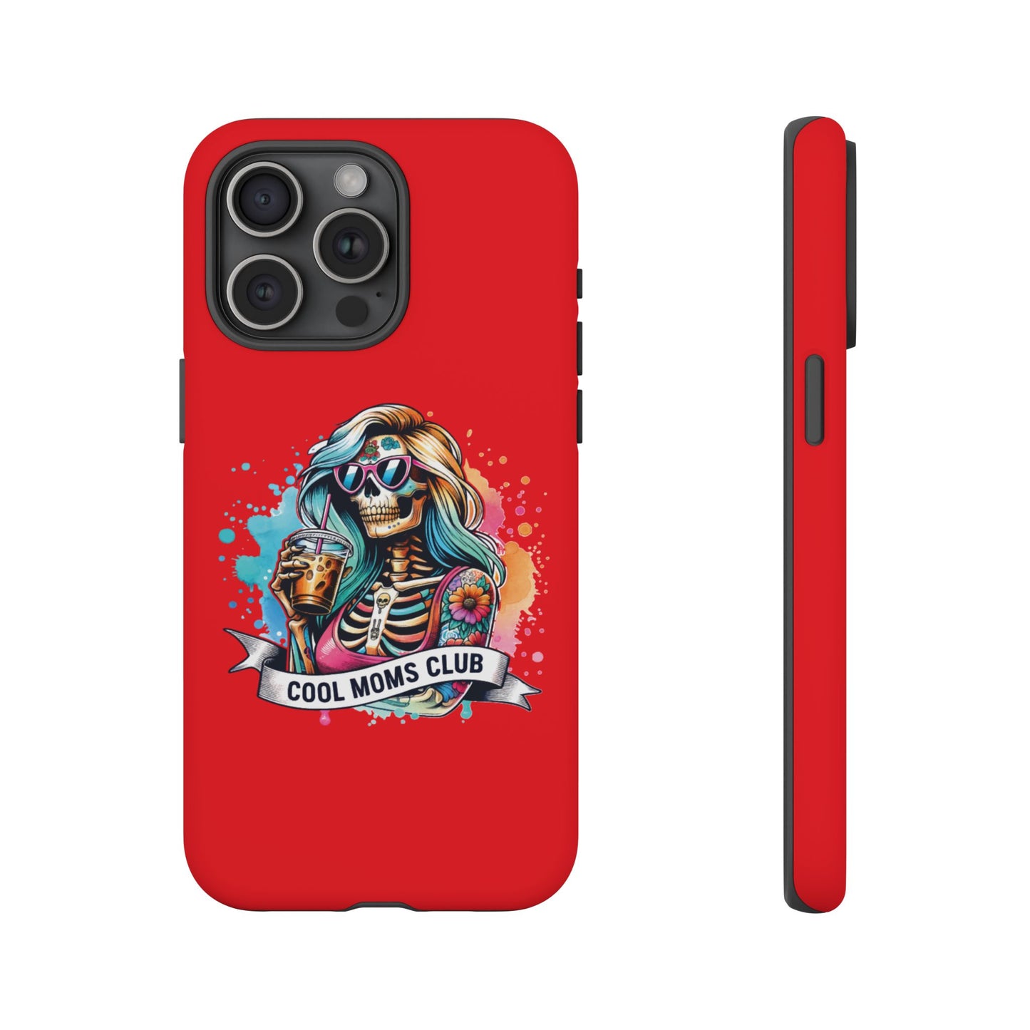 Cool Moms Club Phone Case - Tough Cases, Funky Phone Cover, Gift for Moms, Skeleton Design, Trendy Tech Accessories