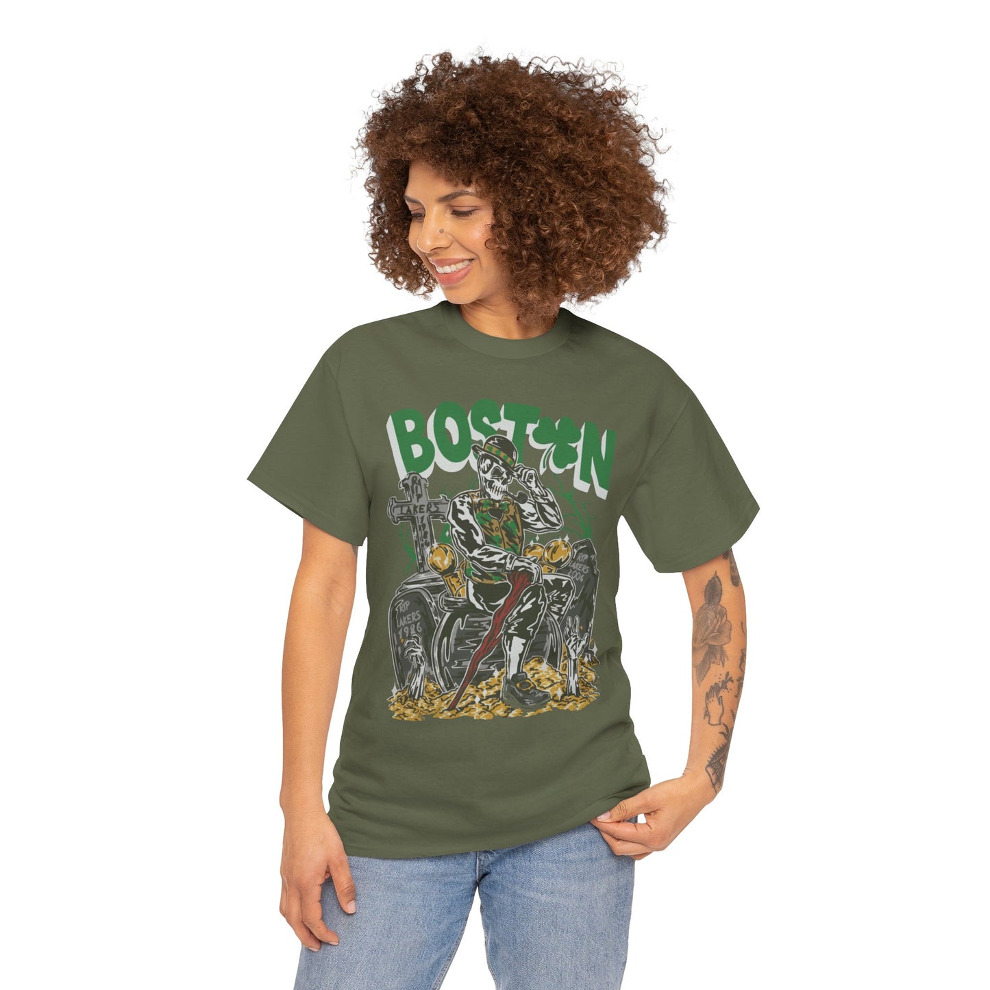 Boston Graphic Tee, Unisex Heavy Cotton T-Shirt, Vintage Boston Shirt, Irish Pride Apparel, St. Patrick's Day Gift, Casual Wear