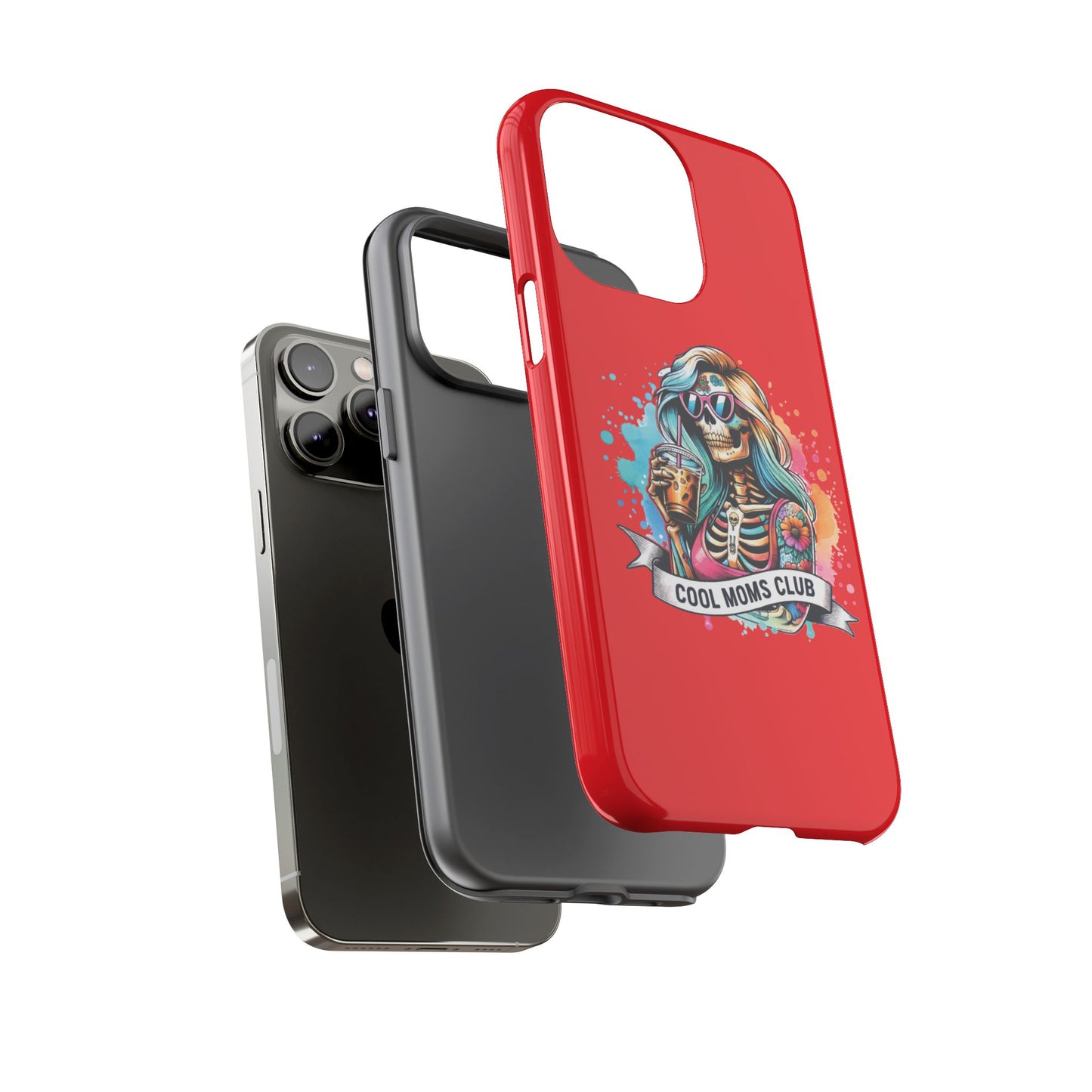 Cool Moms Club Phone Case - Tough Cases, Funky Phone Cover, Gift for Moms, Skeleton Design, Trendy Tech Accessories