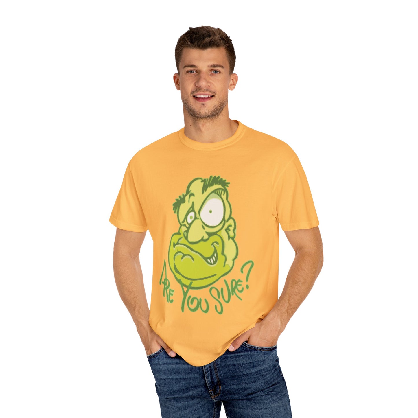 Unisex Garment-Dyed T-Shirt with Quirky Cartoon Design - Perfect for Casual Wear, Gifting, Parties, and Everyday Comfort
