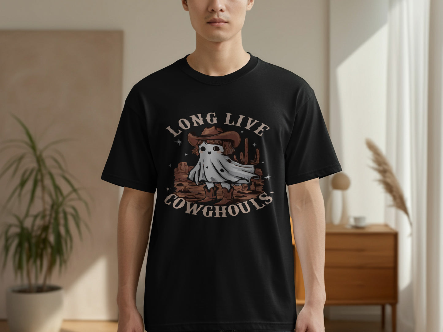 Long Live Cowghouls Graphic Ghost Western T-shirt product type