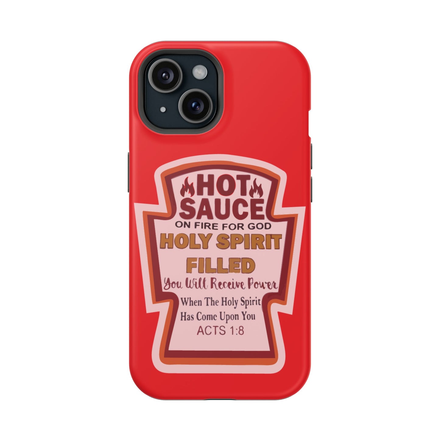 Holy Spirit Hot Sauce Phone Cases - Impact-Resistant, Christian Gift, Spiritual Reminder, Unique Design, Faith-Based Accessory