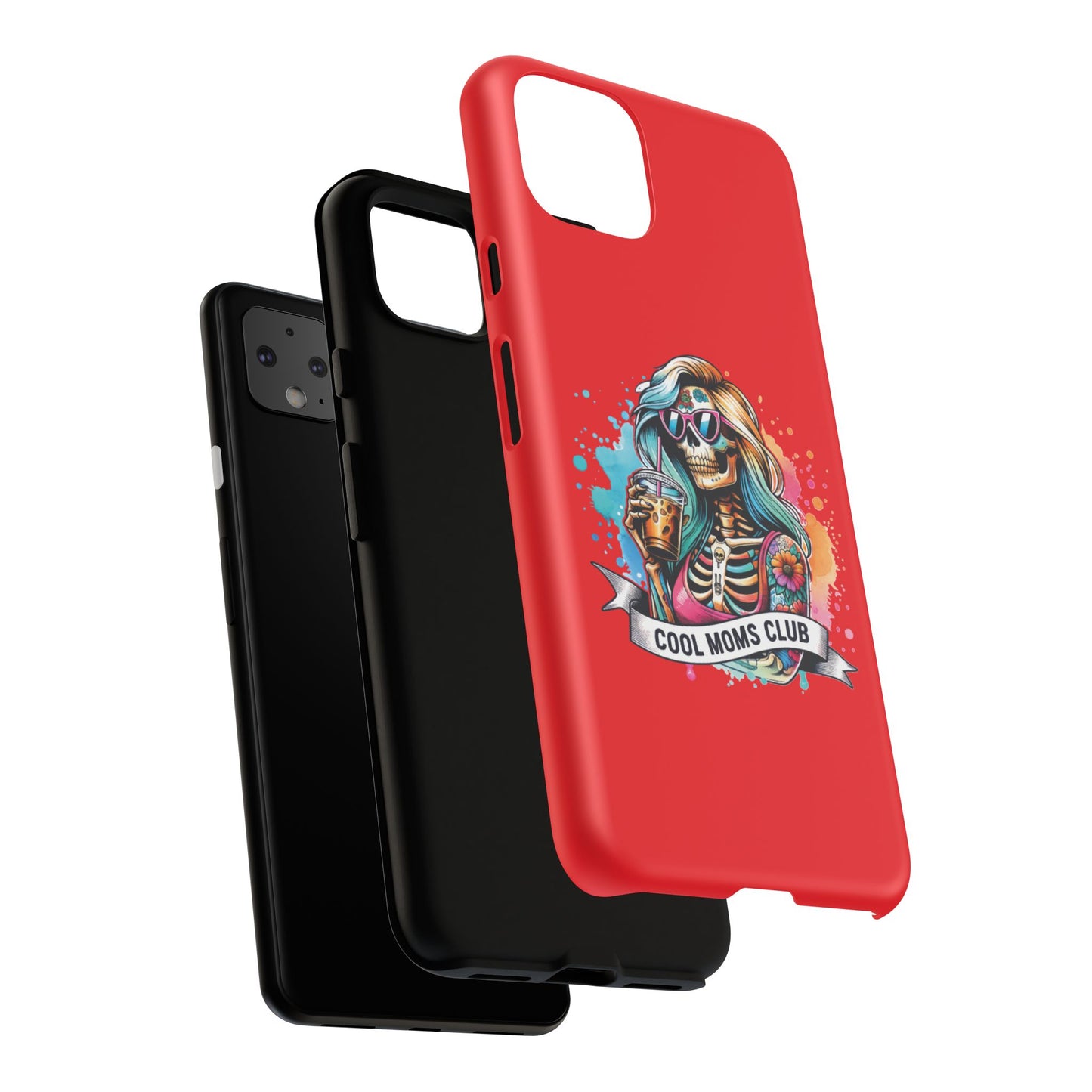 Cool Moms Club Phone Case - Tough Cases, Funky Phone Cover, Gift for Moms, Skeleton Design, Trendy Tech Accessories