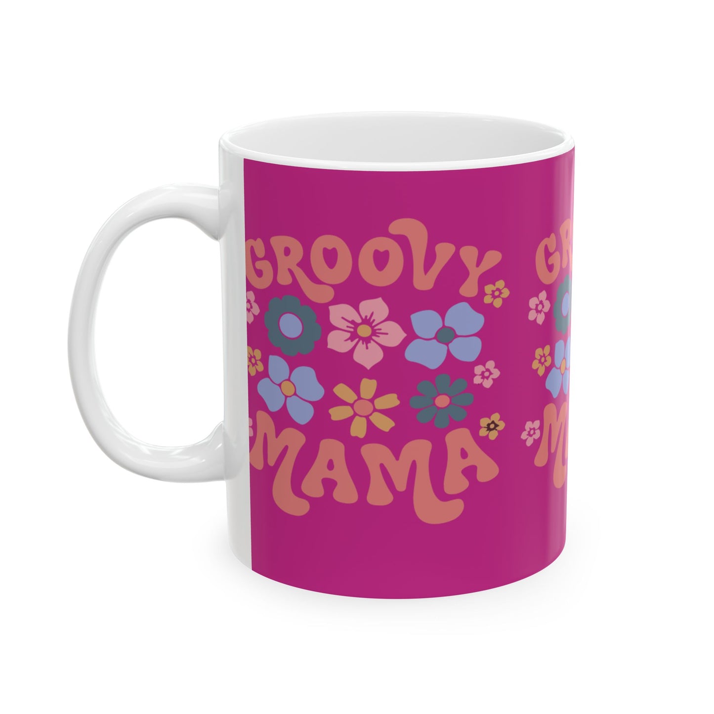 Groovy Mama Ceramic Mug - Colorful Floral Design, Perfect for Mother’s Day or Everyday Use