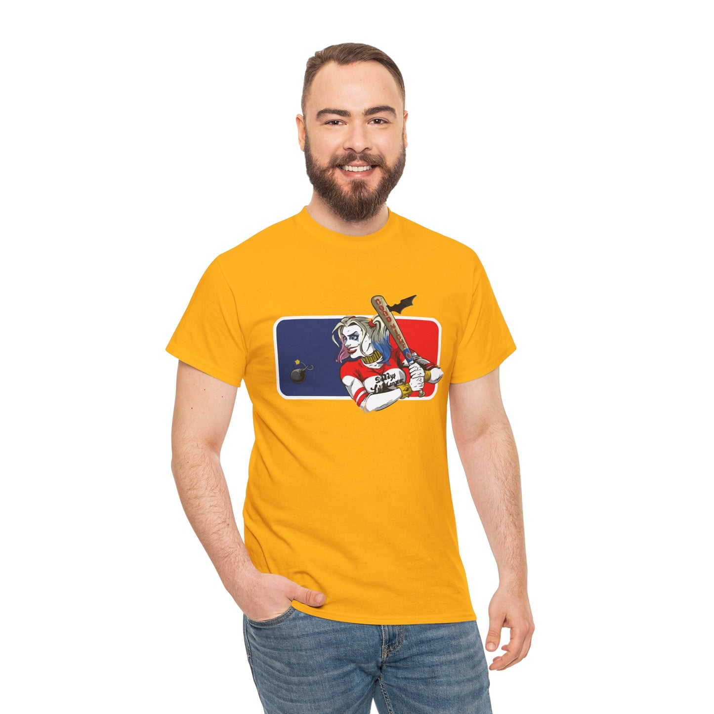 Unisex Baseball Graphic Tee - Harley Quinn DC Casual Wear for Sports Lovers