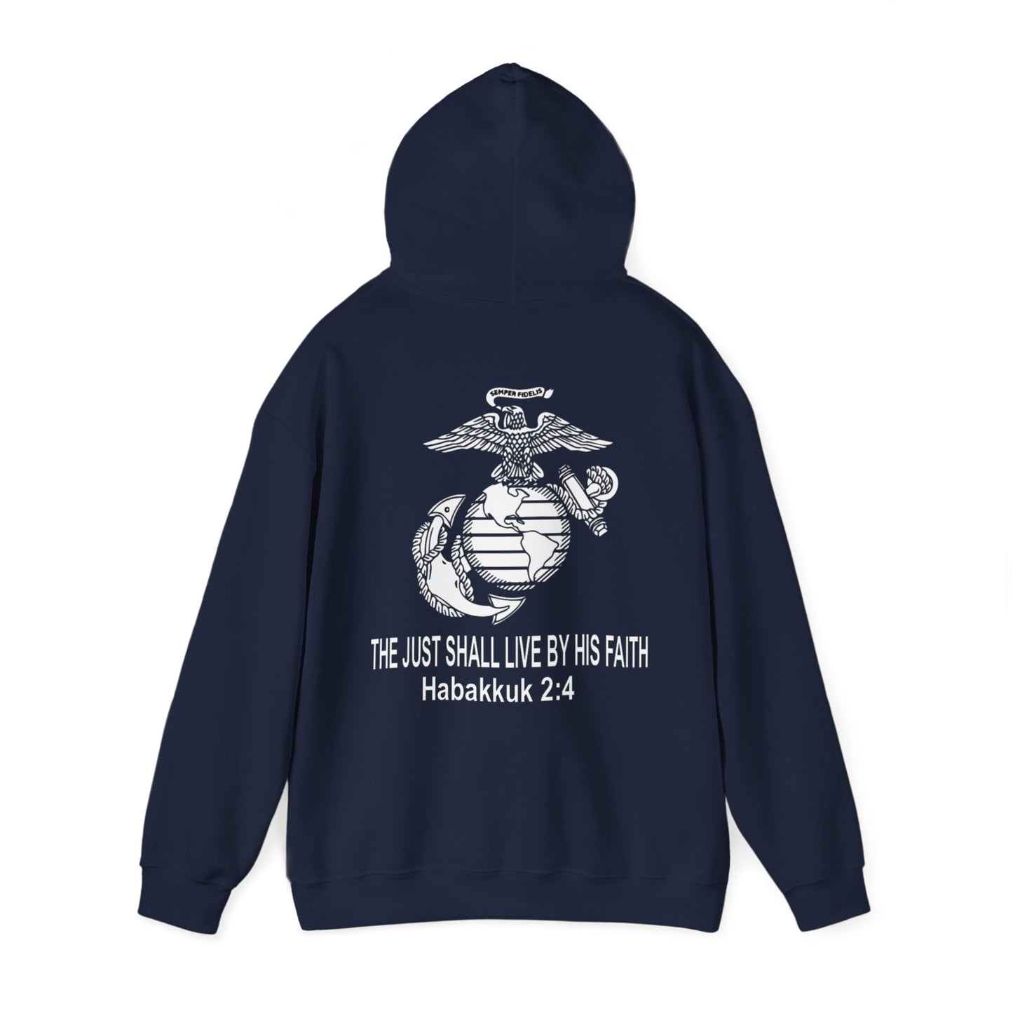 the Just shall Live by Faith Heavy Blend™ Hooded Sweatshirt