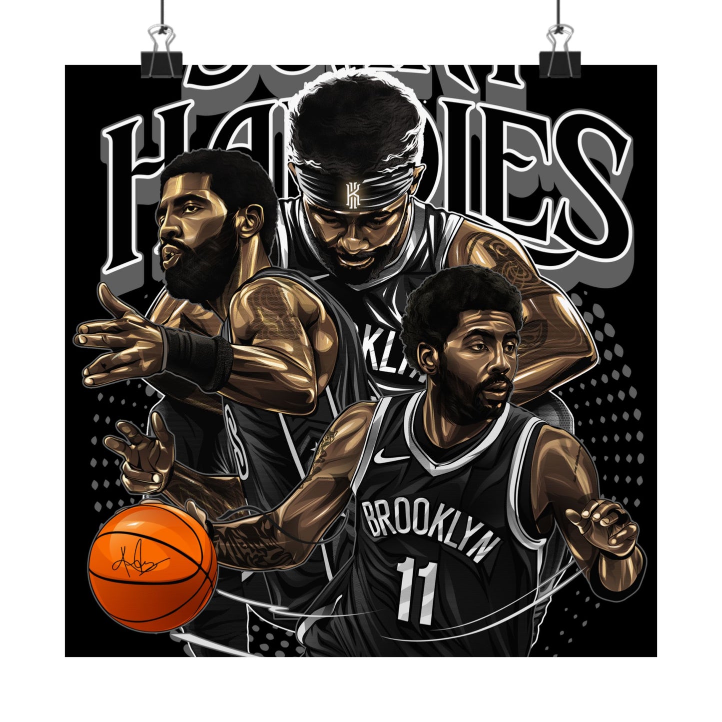 Basketball Wall Art Poster, Scary Hardies, Matte Vertical Print, Sports Decor, Gift for Fans, Home & Office Decoration