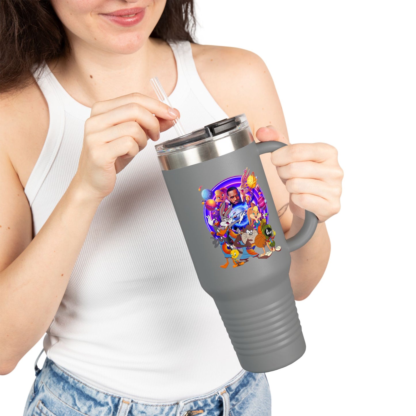 Colorful Insulated Travel Mug, 40oz - Fun for Road Trips, Tailgating, Hot Summer Days, Gift for Friends, Family, or Kids