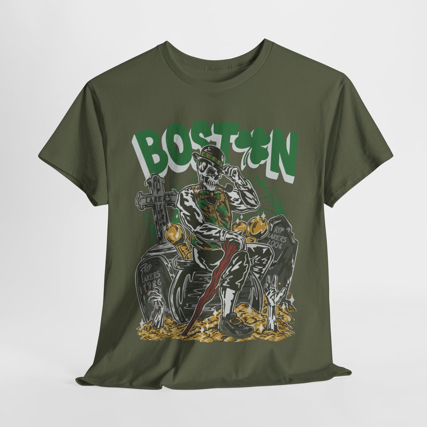 Boston Graphic Tee, Unisex Heavy Cotton T-Shirt, Vintage Boston Shirt, Irish Pride Apparel, St. Patrick's Day Gift, Casual Wear