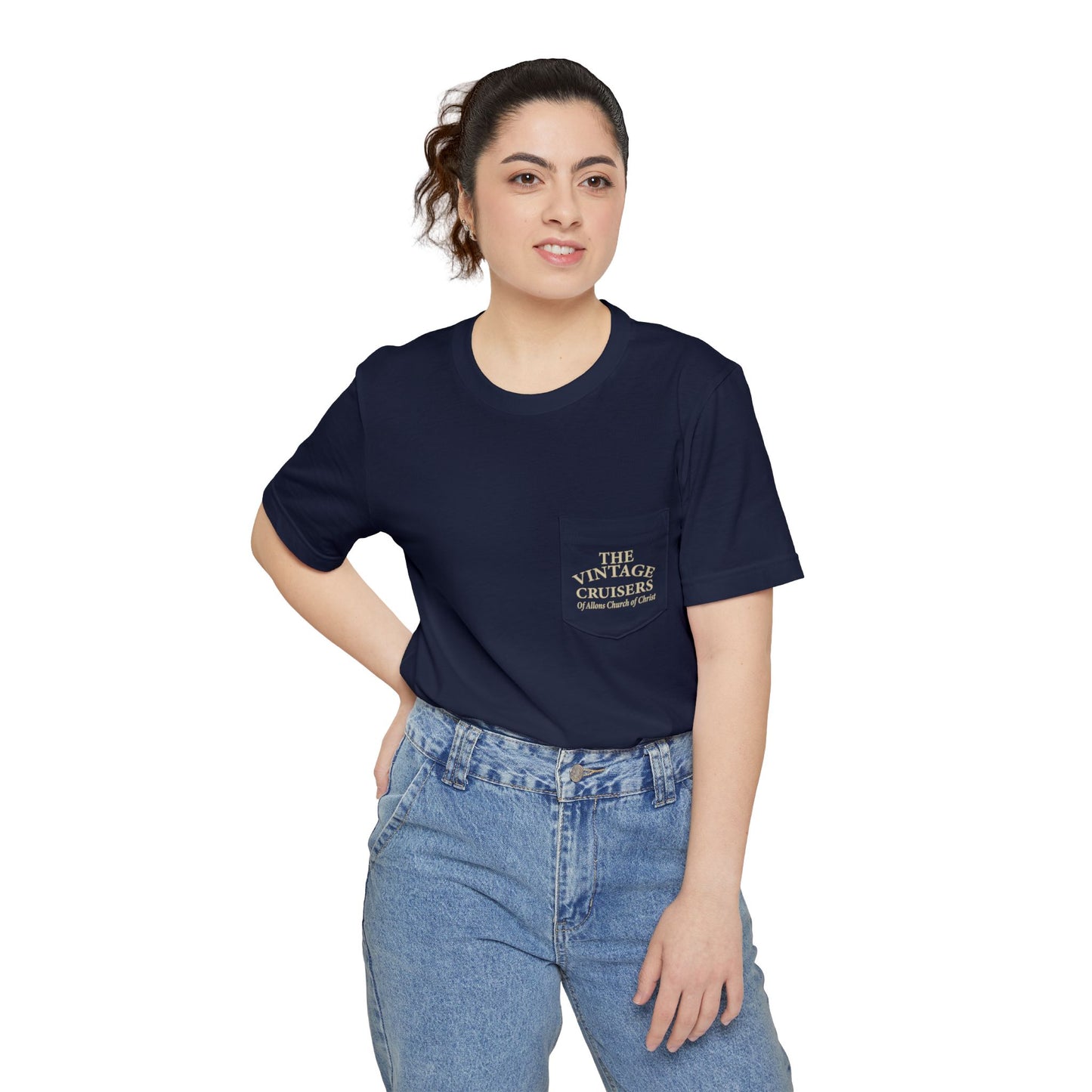 Retro Allons Church of Christ Pocket T-shirt
