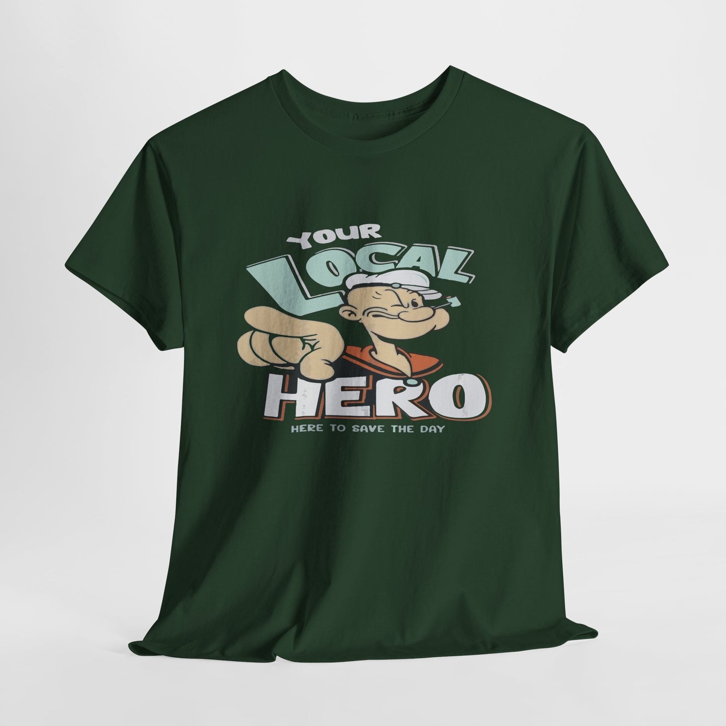 Local Hero Unisex Heavy Cotton Tee | Cool Graphic Tee for Everyday Wear, Gift for Friends, Casual Style, Birthday Gift, Gift for Heroes