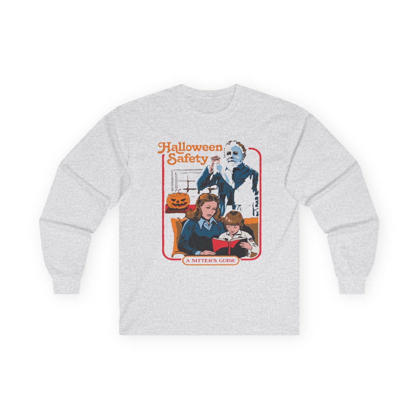 Retro Halloween Long Sleeve Tee, Unisex Tee for Fall, Halloween Safety, Spooky Season Shirt, Holiday Gift, Cozy Casual