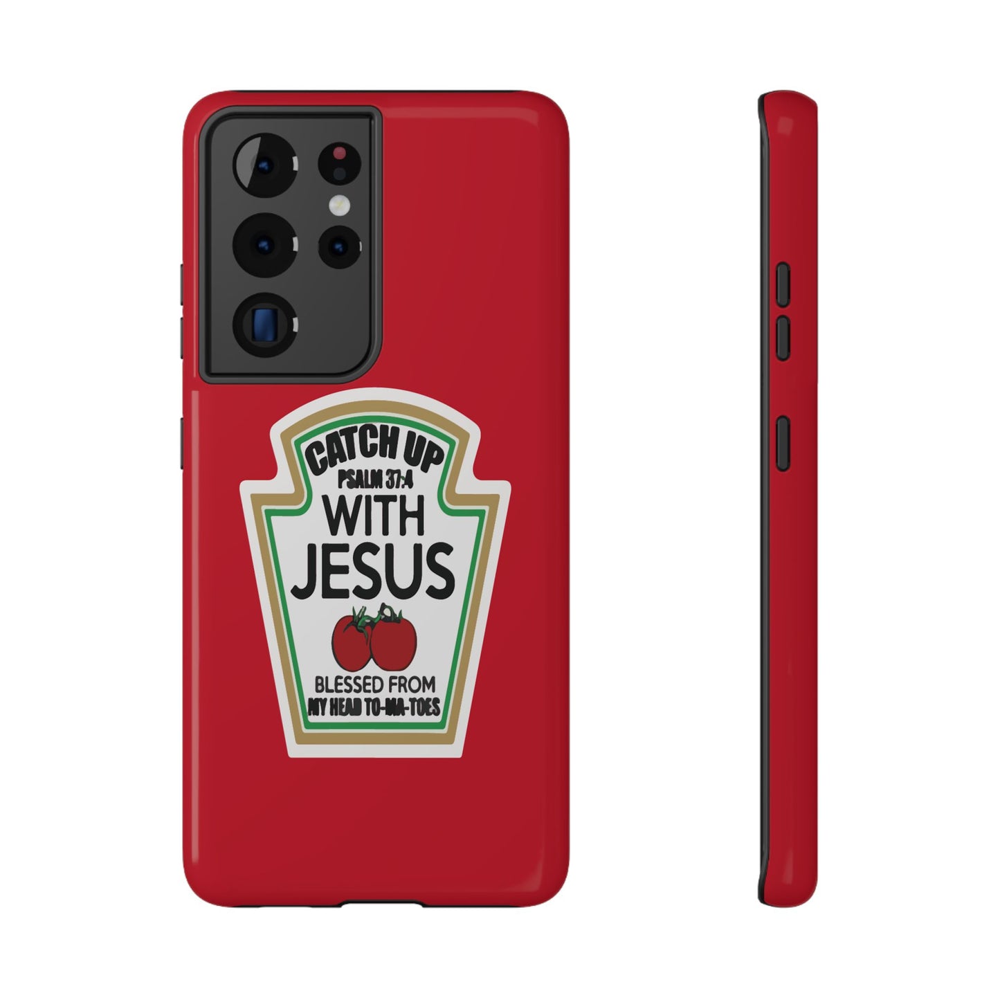 Fun Christian Phone Case, Catch Up with Jesus, Impact-Resistant, Faith-Based Gift, Religious Accessories, Bible Verses