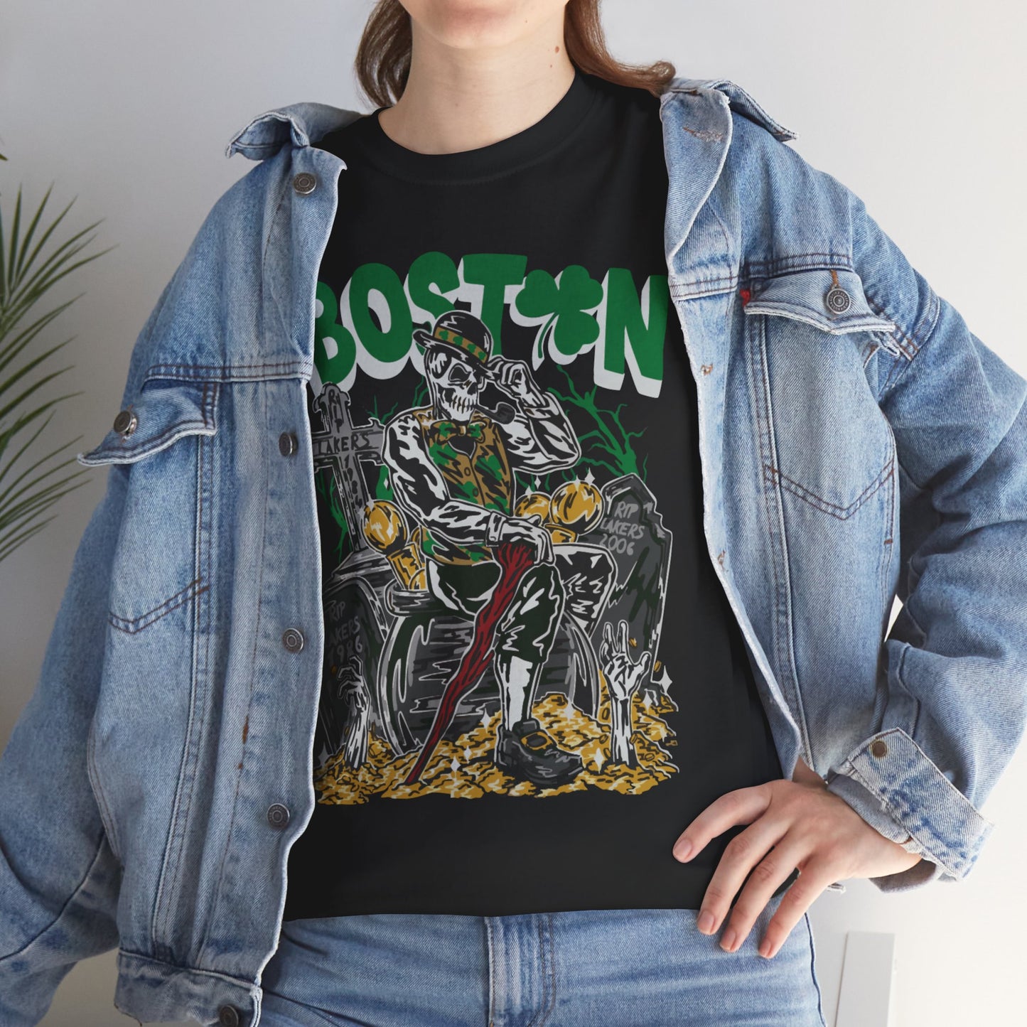 Boston Graphic Tee, Unisex Heavy Cotton T-Shirt, Vintage Boston Shirt, Irish Pride Apparel, St. Patrick's Day Gift, Casual Wear