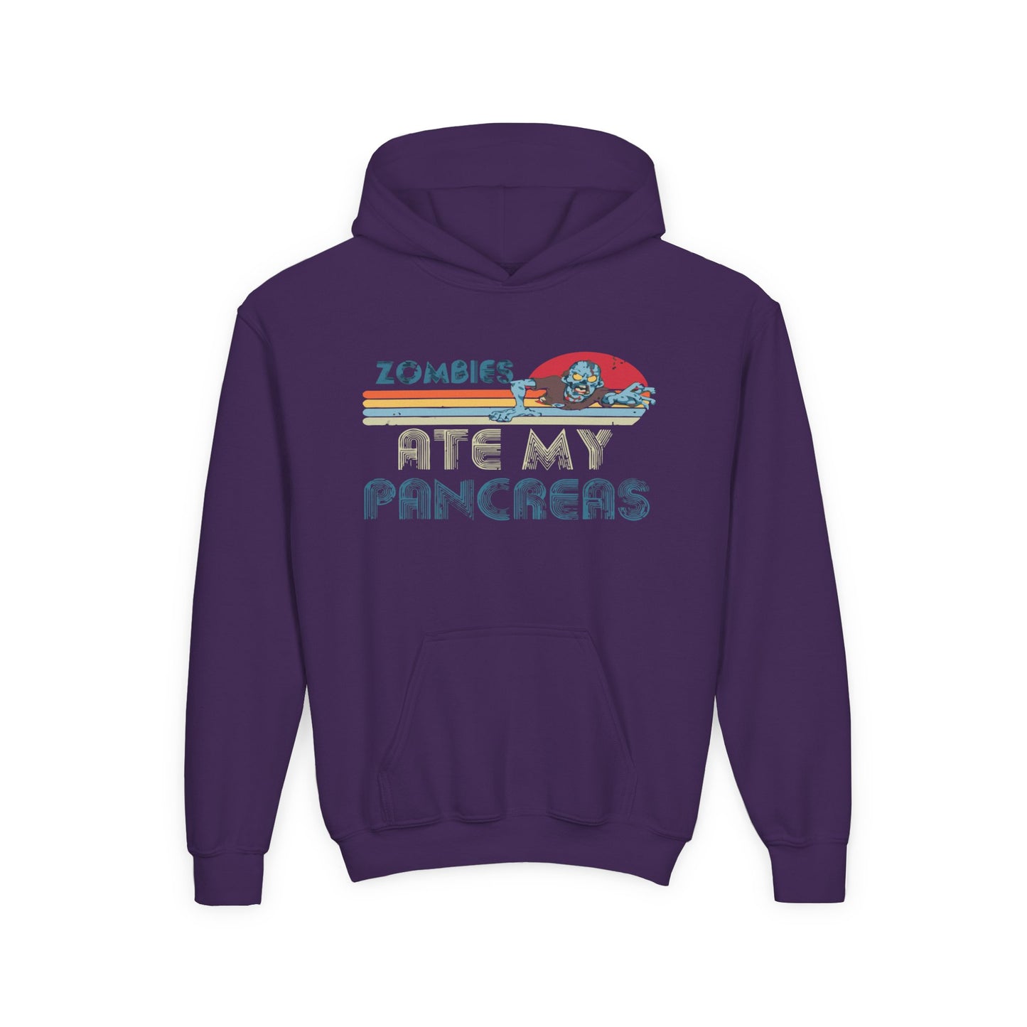 Youth Zombies Ate My Pancreas Hooded Sweatshirt, Funny Youth Hoodie, Gift for Teens, Halloween Apparel, Casual Wear, Nerd Culture Clothing