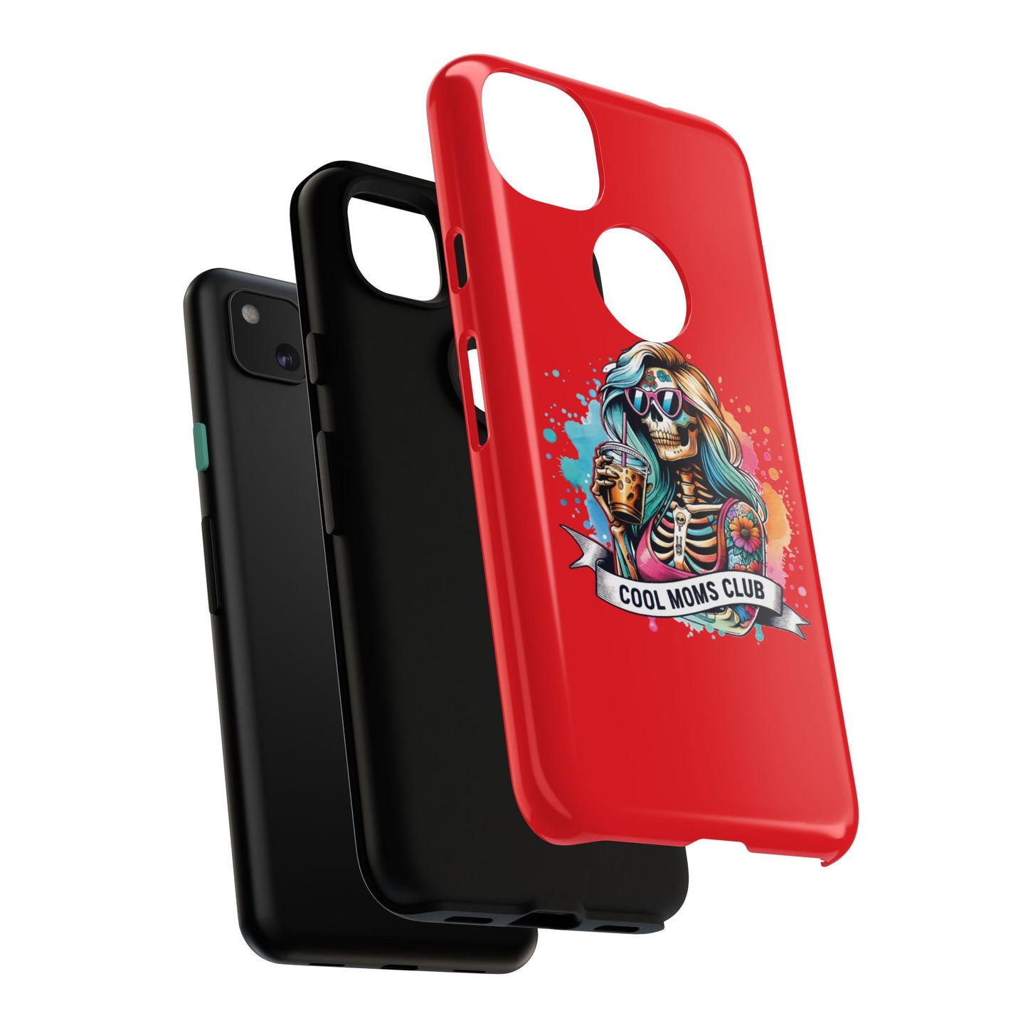 Cool Moms Club Phone Case - Tough Cases, Funky Phone Cover, Gift for Moms, Skeleton Design, Trendy Tech Accessories