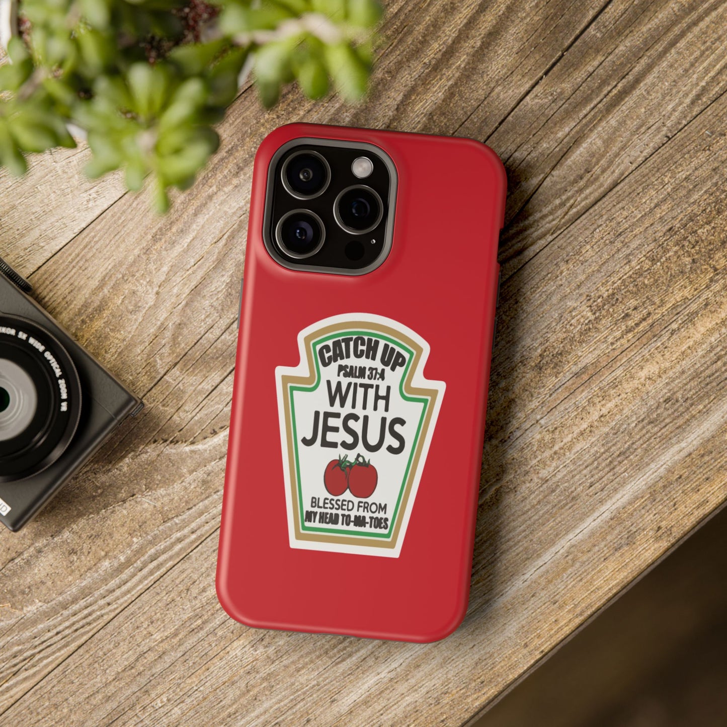 Fun Christian Phone Case, Catch Up with Jesus, Impact-Resistant, Faith-Based Gift, Religious Accessories, Bible Verses