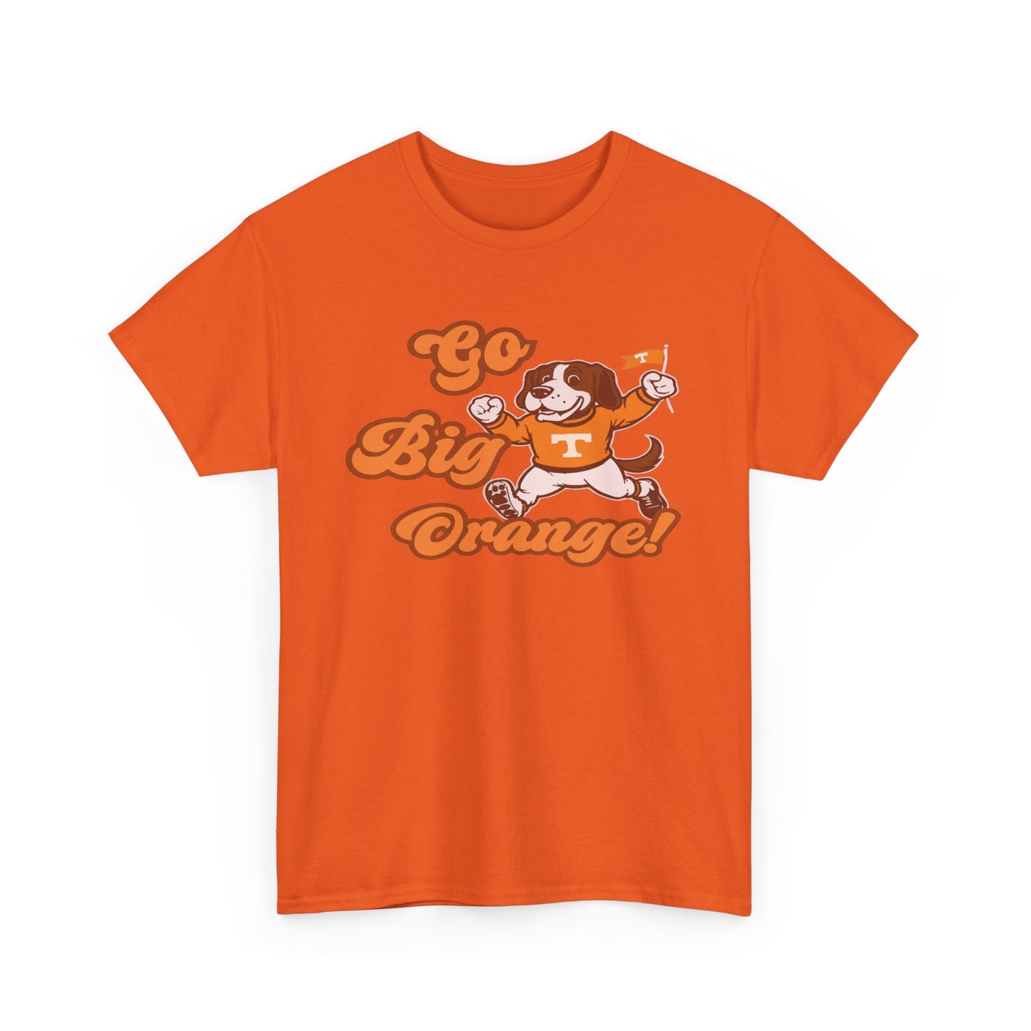 Go Big Orange Unisex Heavy Cotton Tee, Sports Fan Shirt, Casual Wear, College Game Day Top, Gift for Sports Enthusiasts