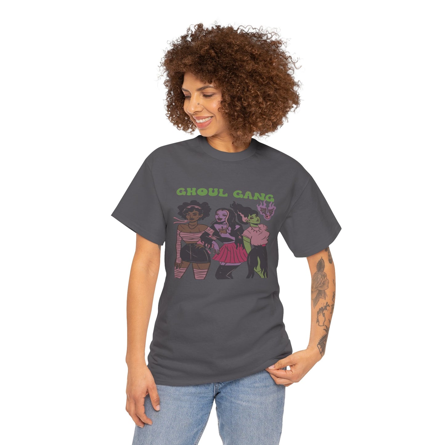 Ghoul Gang Unisex Heavy Cotton Tee | Halloween T-Shirt, Spooky Apparel, Gothic Fashion, Funny Gift, Group Costume