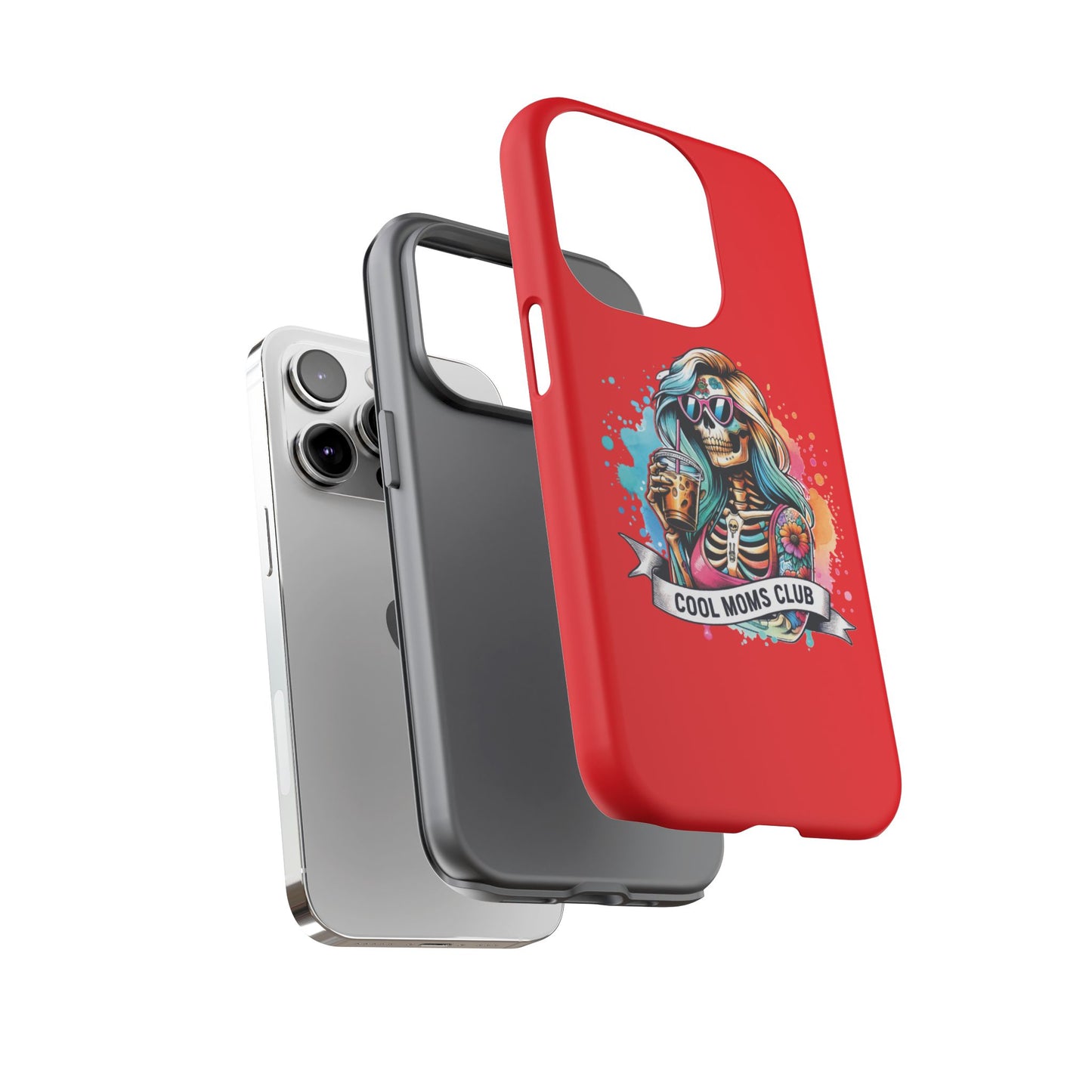 Cool Moms Club Phone Case - Tough Cases, Funky Phone Cover, Gift for Moms, Skeleton Design, Trendy Tech Accessories