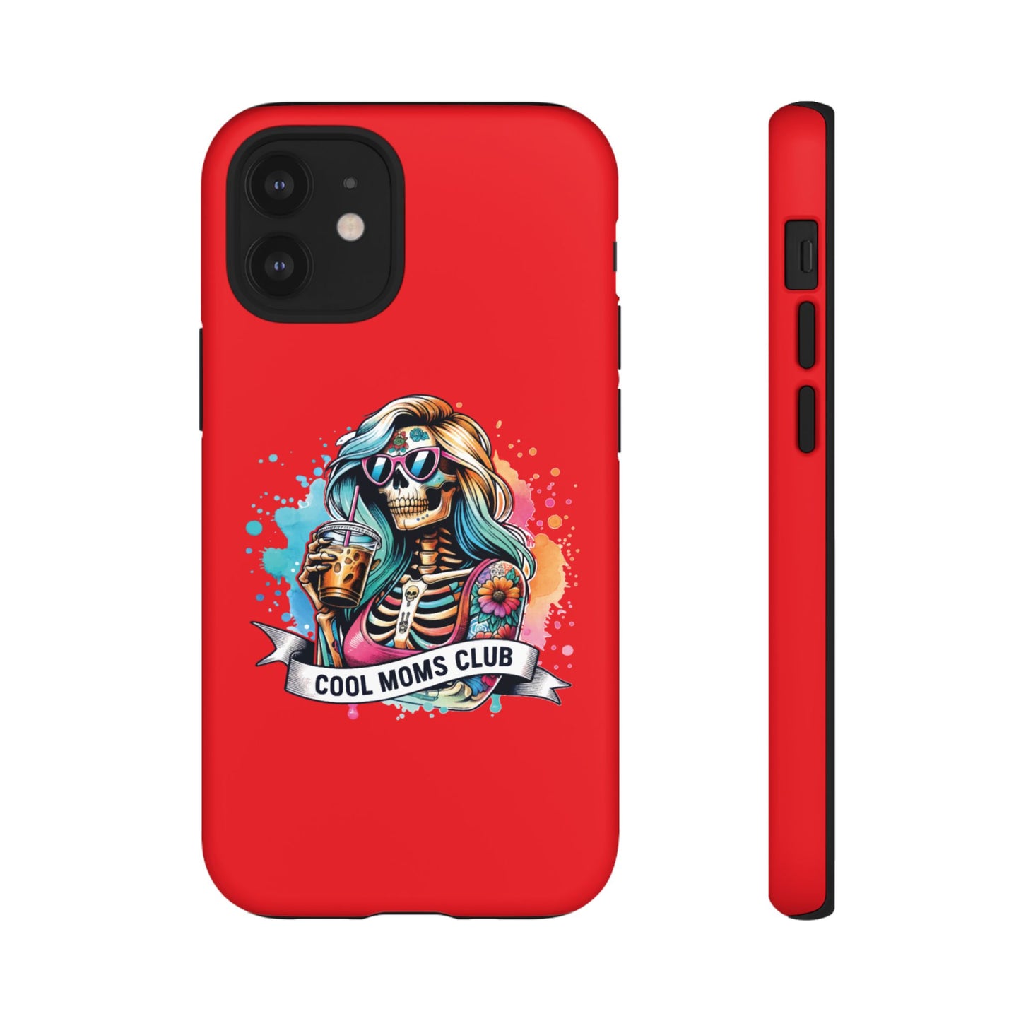 Cool Moms Club Phone Case - Tough Cases, Funky Phone Cover, Gift for Moms, Skeleton Design, Trendy Tech Accessories