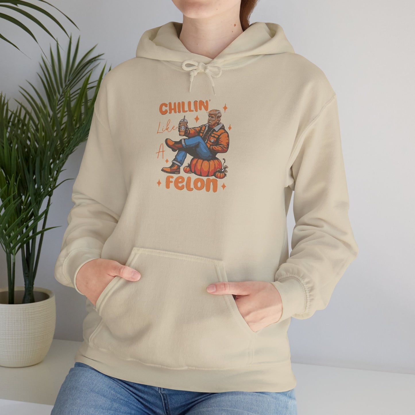 Chillin' Like a Felon Hoodie - Cozy Unisex Sweatshirt for Fall Celebrations