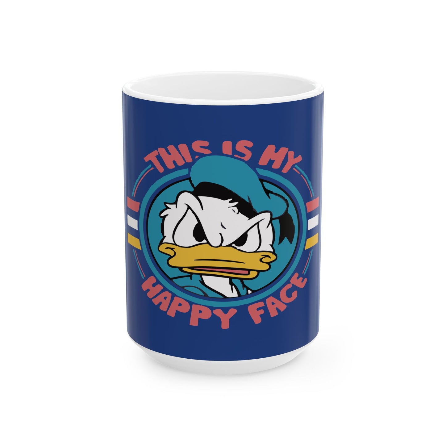 Donald Duck 'This Is My Happy Face' Ceramic Mug - 11oz & 15oz