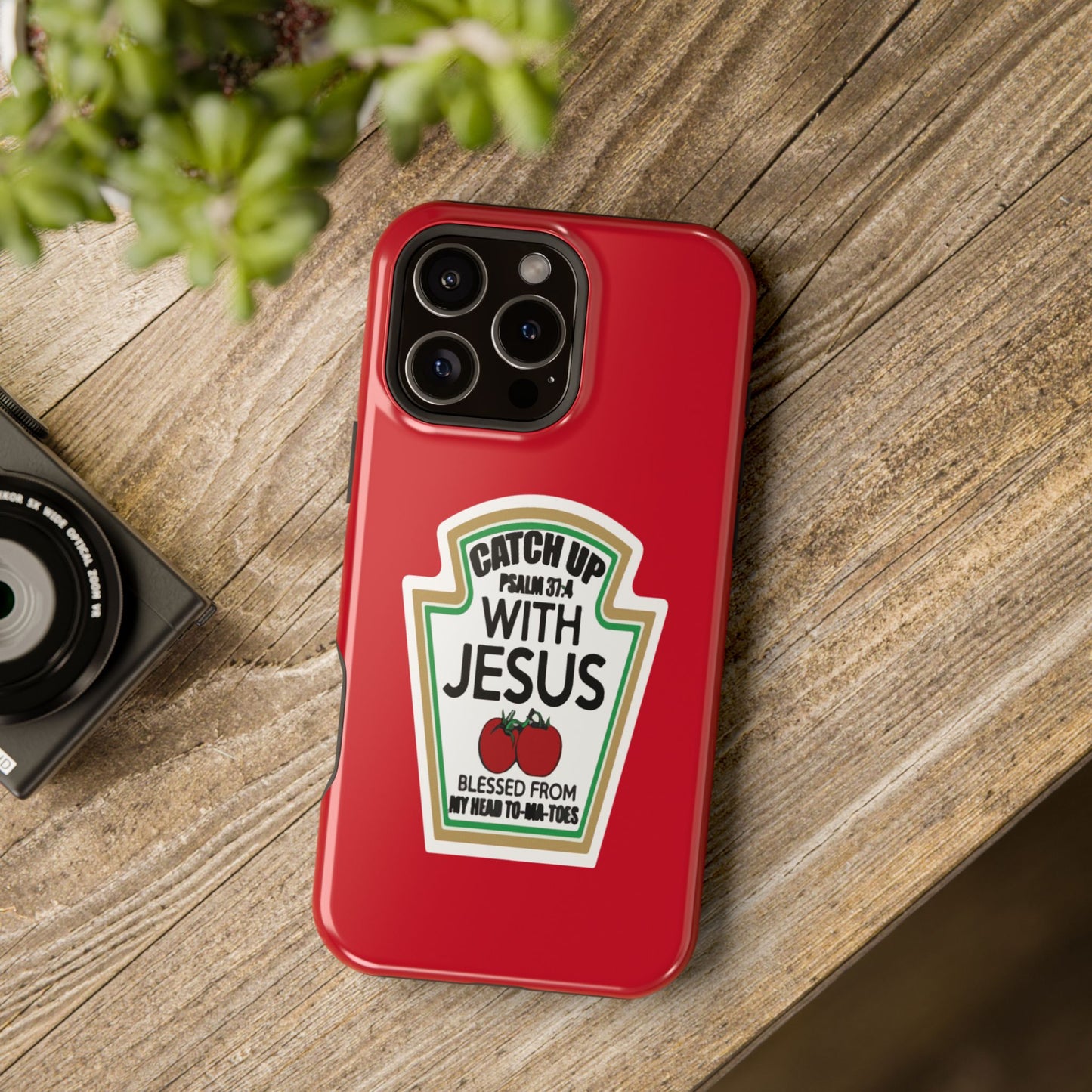 Fun Christian Phone Case, Catch Up with Jesus, Impact-Resistant, Faith-Based Gift, Religious Accessories, Bible Verses