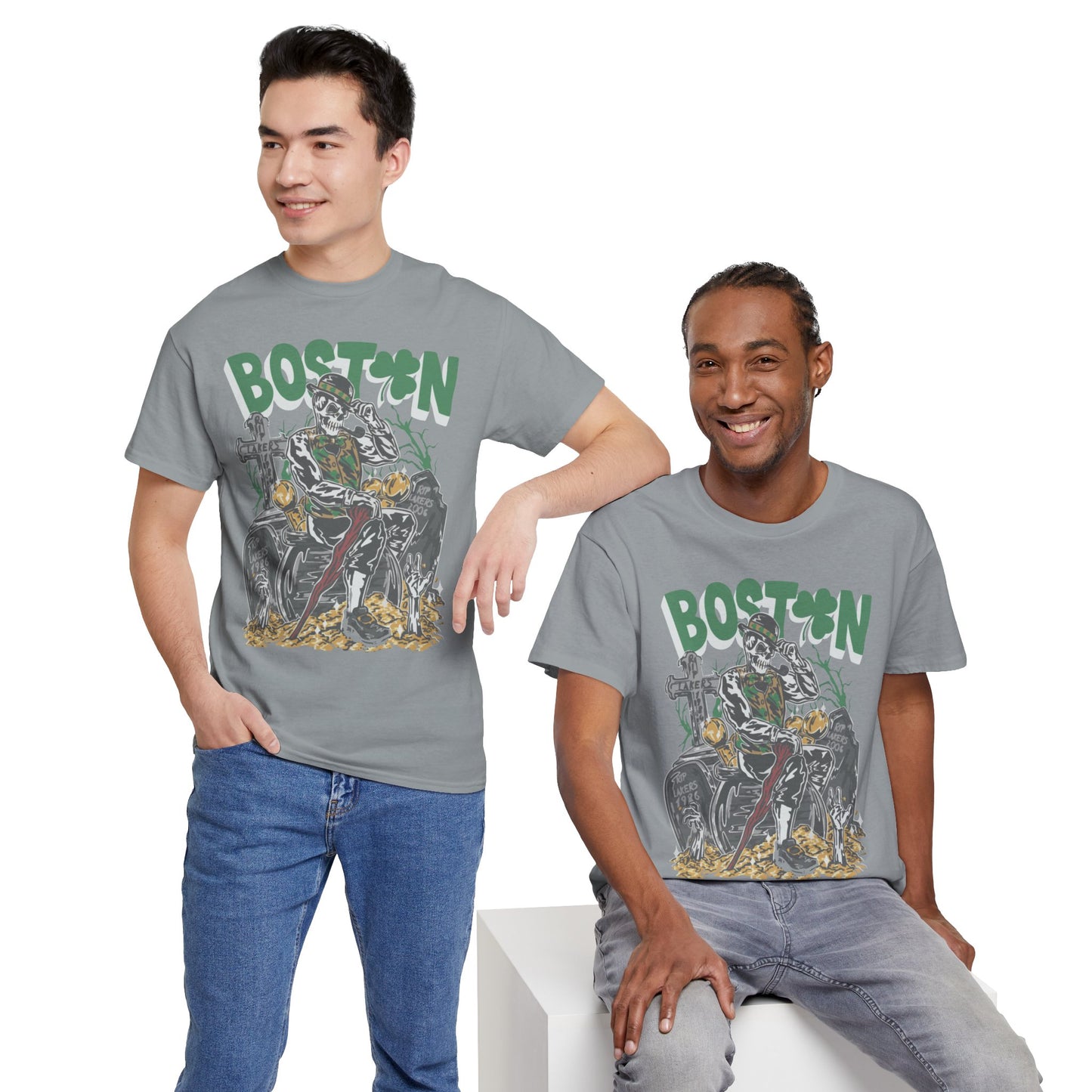 Boston Graphic Tee, Unisex Heavy Cotton T-Shirt, Vintage Boston Shirt, Irish Pride Apparel, St. Patrick's Day Gift, Casual Wear