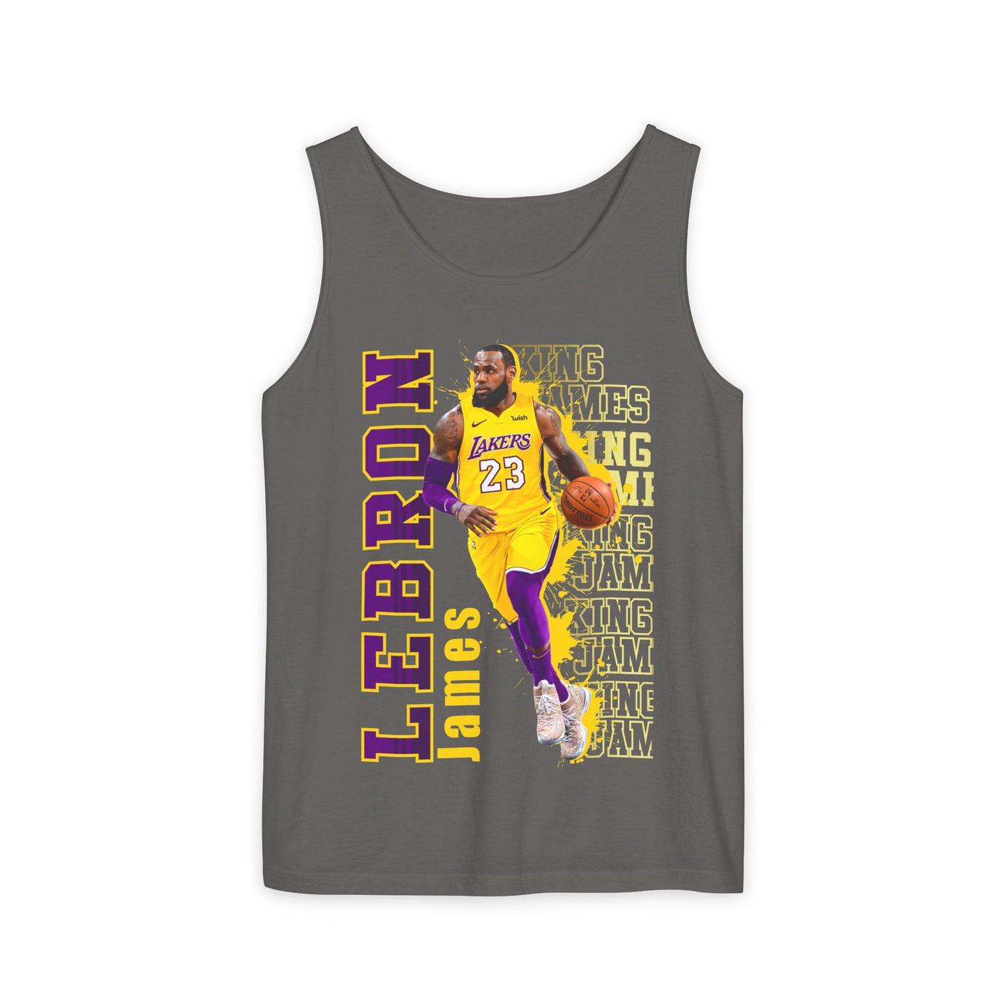 LeBron James Unisex Garment-Dyed Tank Top, Basketball Apparel, Sportswear, Summer Outfit, Fan Gear