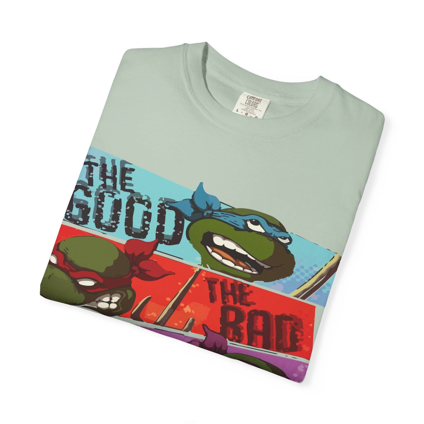 Unisex Garment-Dyed T-Shirt - Ninja Turtle Humor Tee - The Good, The Bad, The Nerd, The Mike