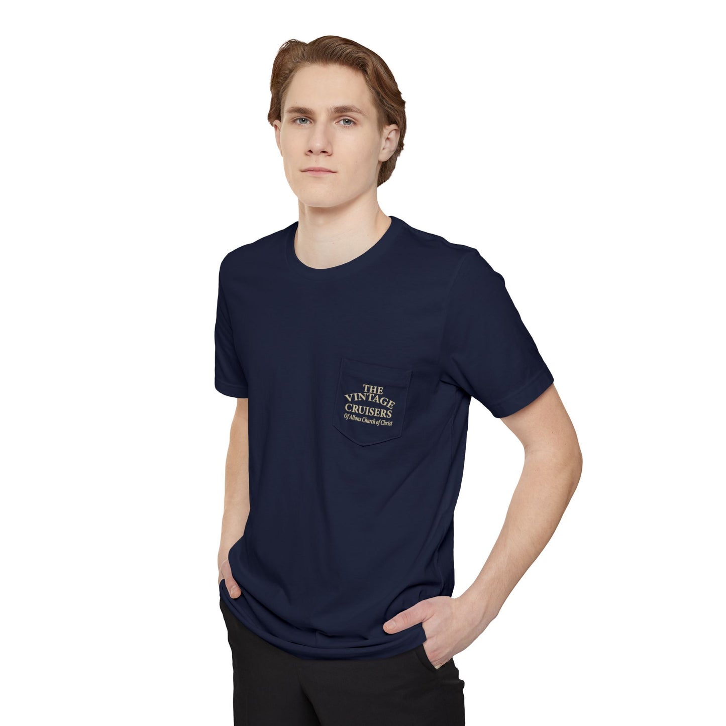 Retro Allons Church of Christ Pocket T-shirt
