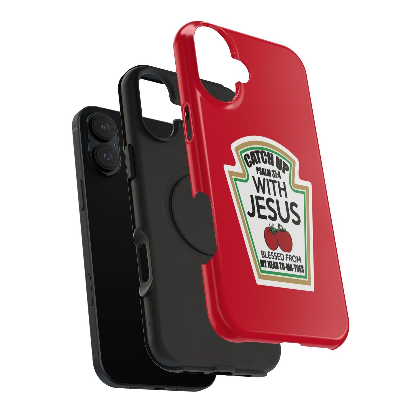 Fun Christian Phone Case, Catch Up with Jesus, Impact-Resistant, Faith-Based Gift, Religious Accessories, Bible Verses