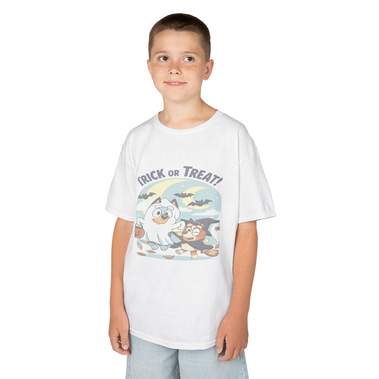 Kids Halloween T-Shirt, Trick or Treat Tee, Fun Ghost & Owl Shirt, Spooky Season Apparel, Cute Costume Top for Kids