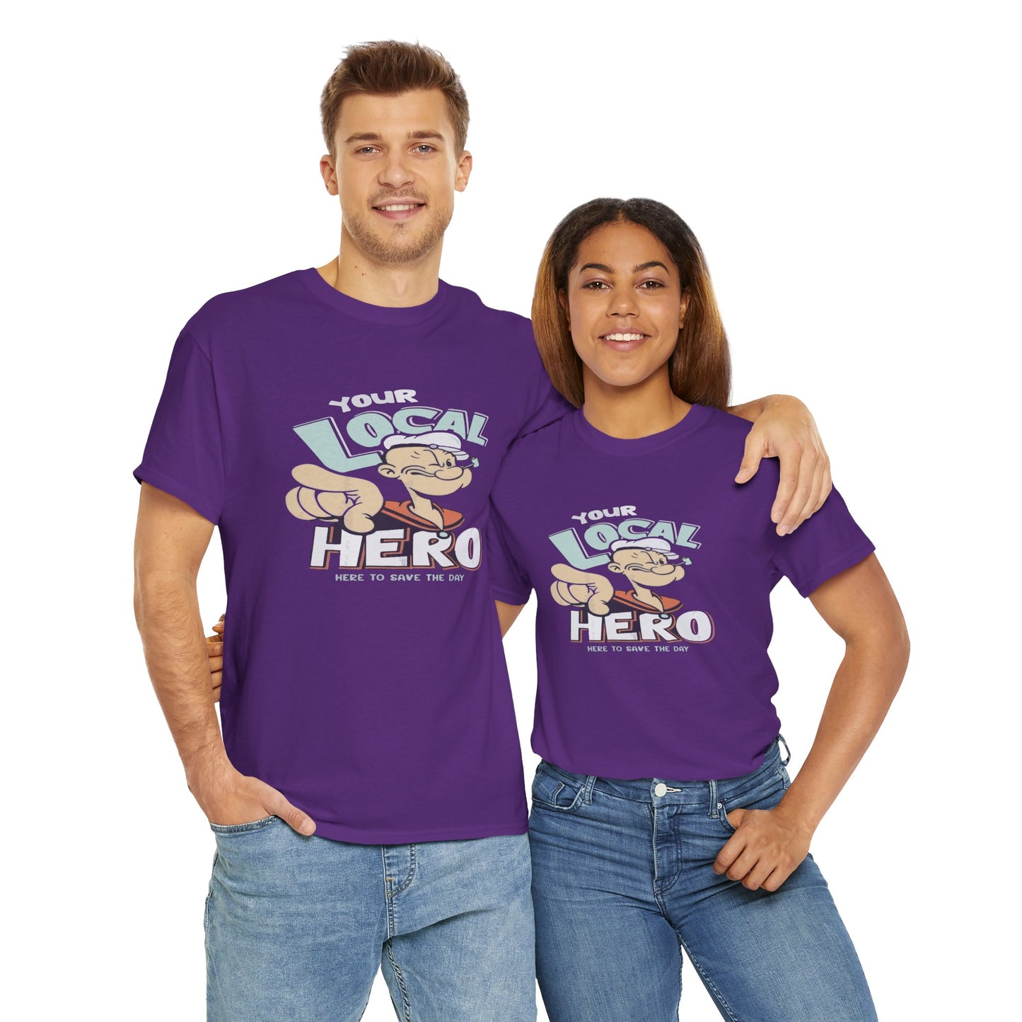Local Hero Unisex Heavy Cotton Tee | Cool Graphic Tee for Everyday Wear, Gift for Friends, Casual Style, Birthday Gift, Gift for Heroes