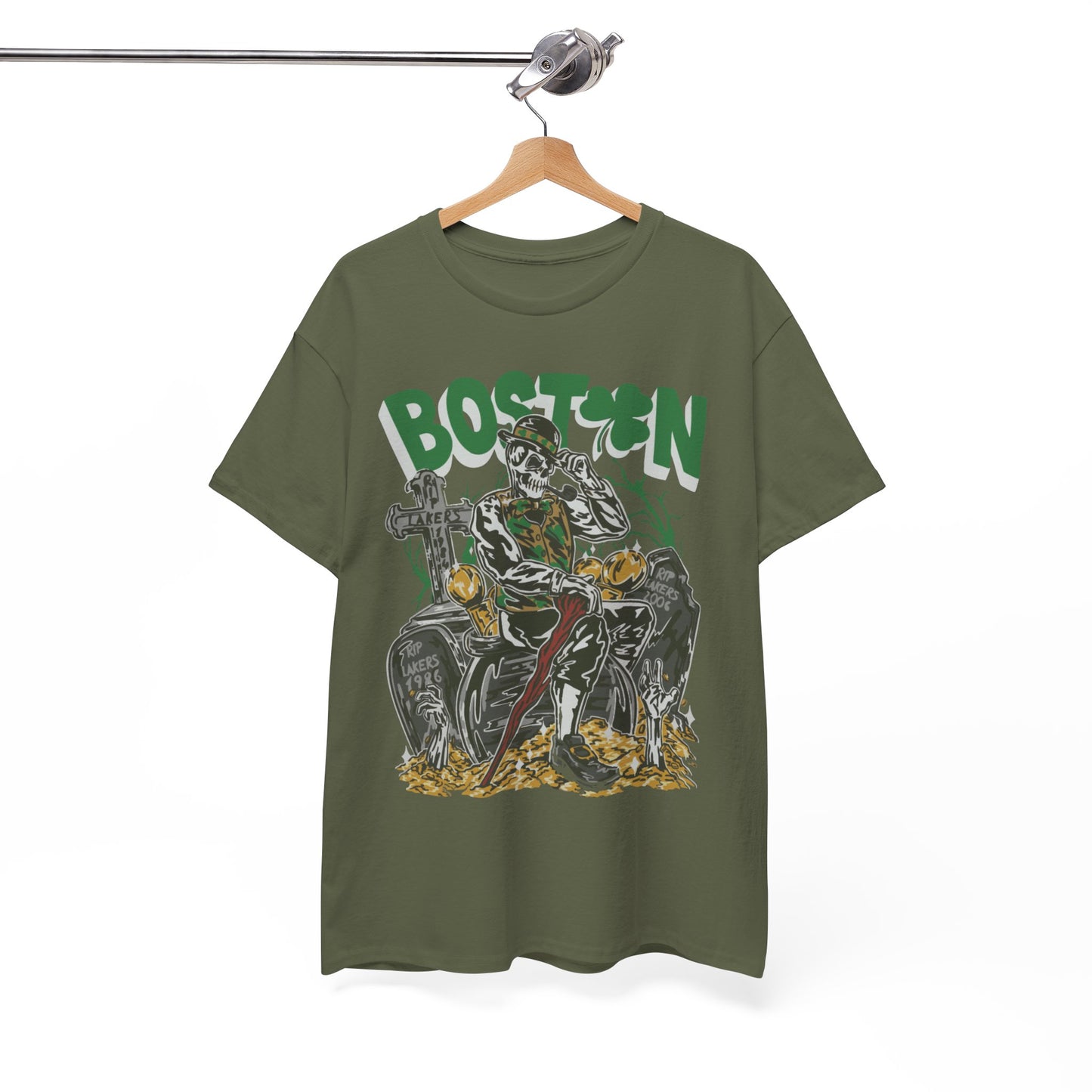 Boston Graphic Tee, Unisex Heavy Cotton T-Shirt, Vintage Boston Shirt, Irish Pride Apparel, St. Patrick's Day Gift, Casual Wear