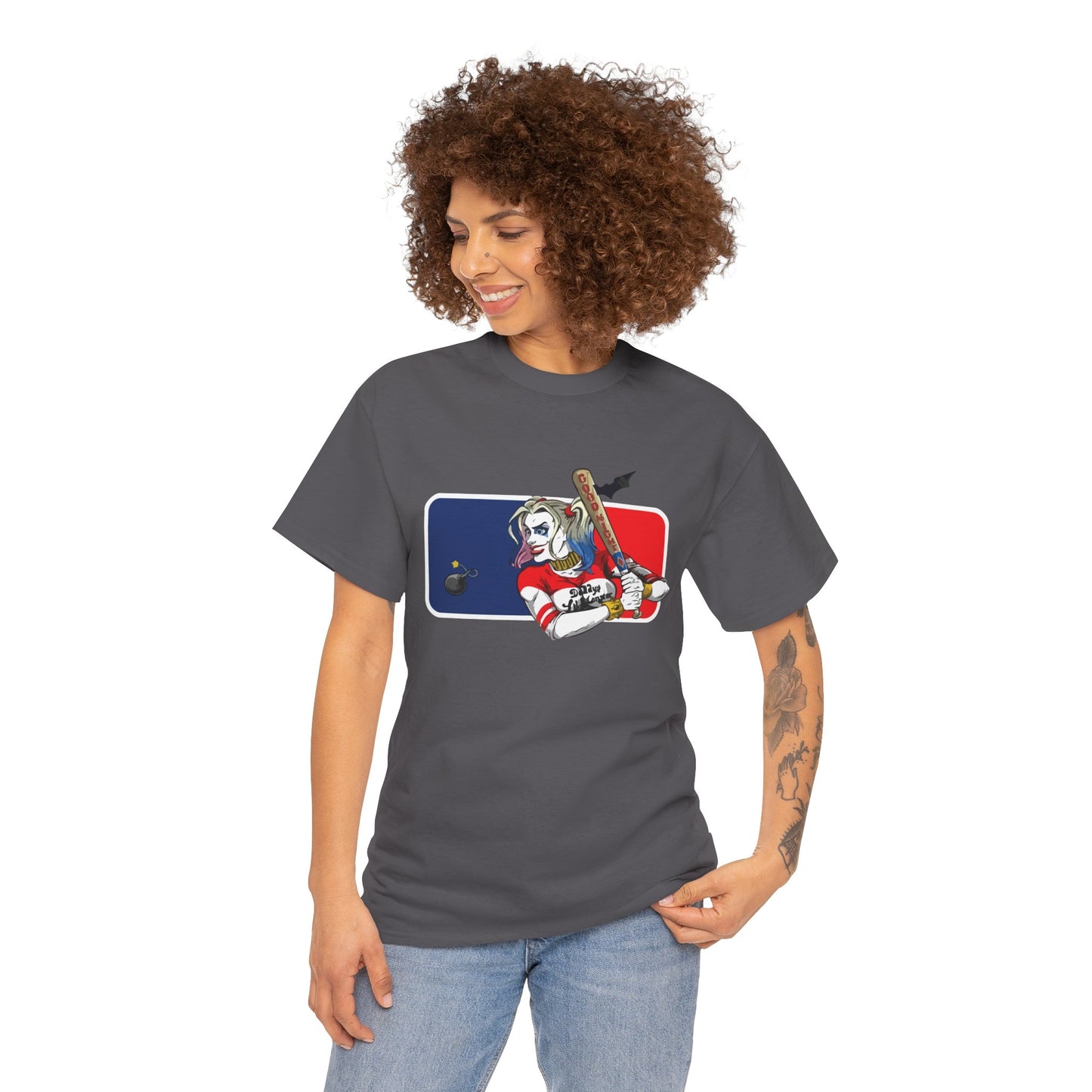 Unisex Baseball Graphic Tee - Harley Quinn DC Casual Wear for Sports Lovers