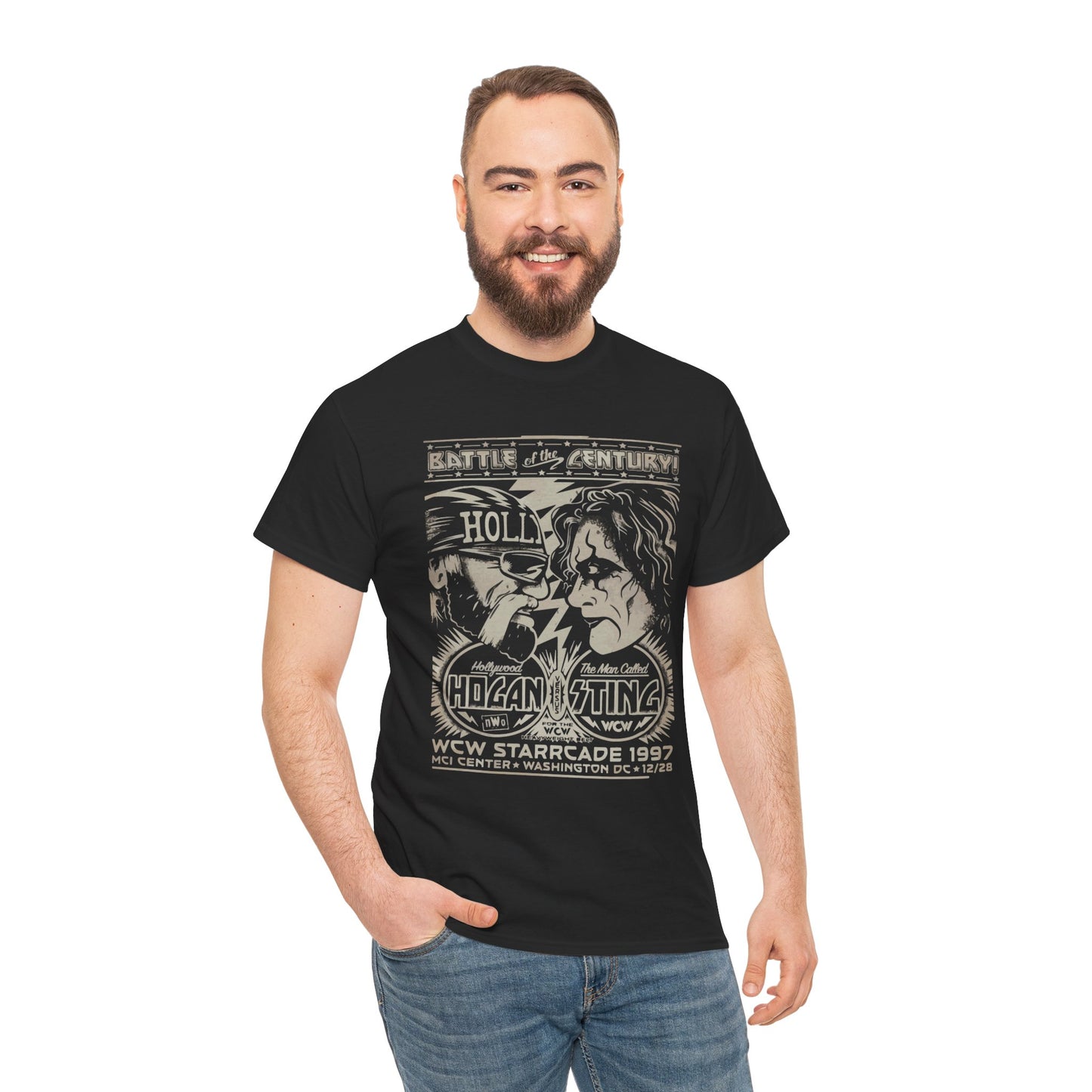 Vintage Wrestling Tee - Hulk vs Sting Retro Sports Nostalgia - Classic WCW Unisex Heavy Cotton Tee