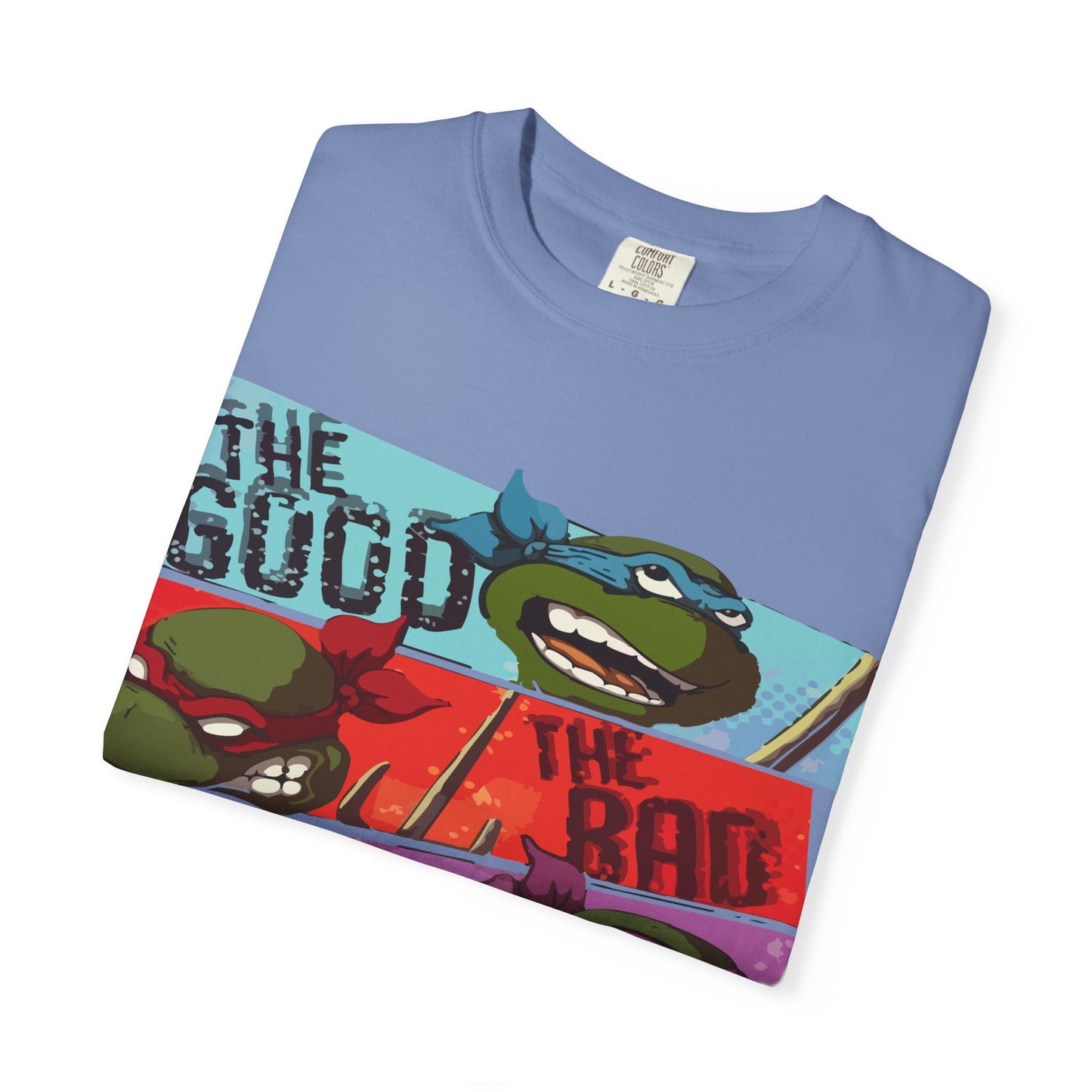 Unisex Garment-Dyed T-Shirt - Ninja Turtle Humor Tee - The Good, The Bad, The Nerd, The Mike