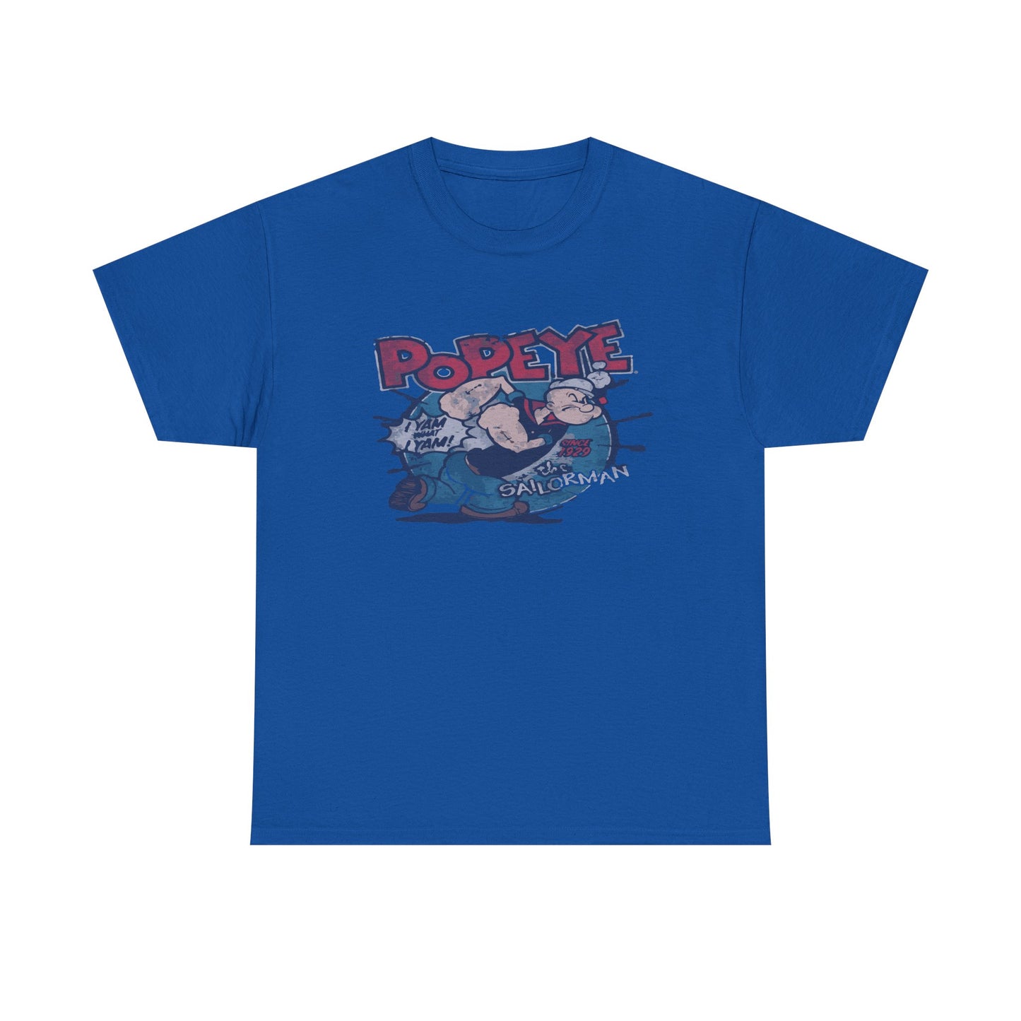 Popeye Illustration Unisex Heavy Cotton Tee, Cartoon T-Shirt, Gift for Fans, Casual Wear, Retro Design, Comfortable Top
