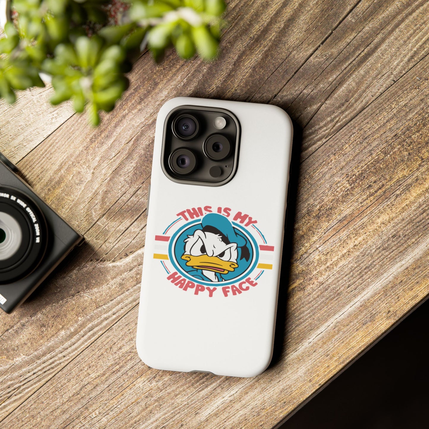 Tough Cases: This is My Happy Face Phone Case, Funny Phone Case, Donald Duck Case, Cute Phone Accessory, Gift for Disney Fans