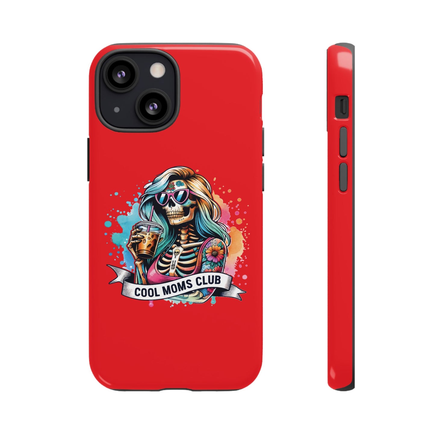 Cool Moms Club Phone Case - Tough Cases, Funky Phone Cover, Gift for Moms, Skeleton Design, Trendy Tech Accessories